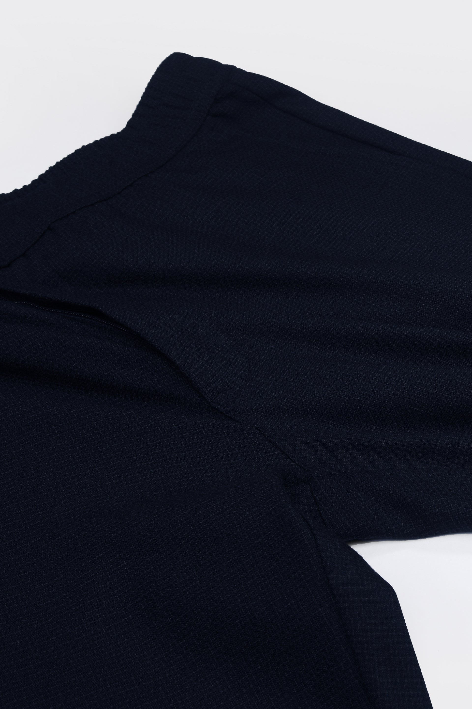 EASY IRON TEXTURED FLEXIWAIST TAILORED TROUSERS IN BLUE