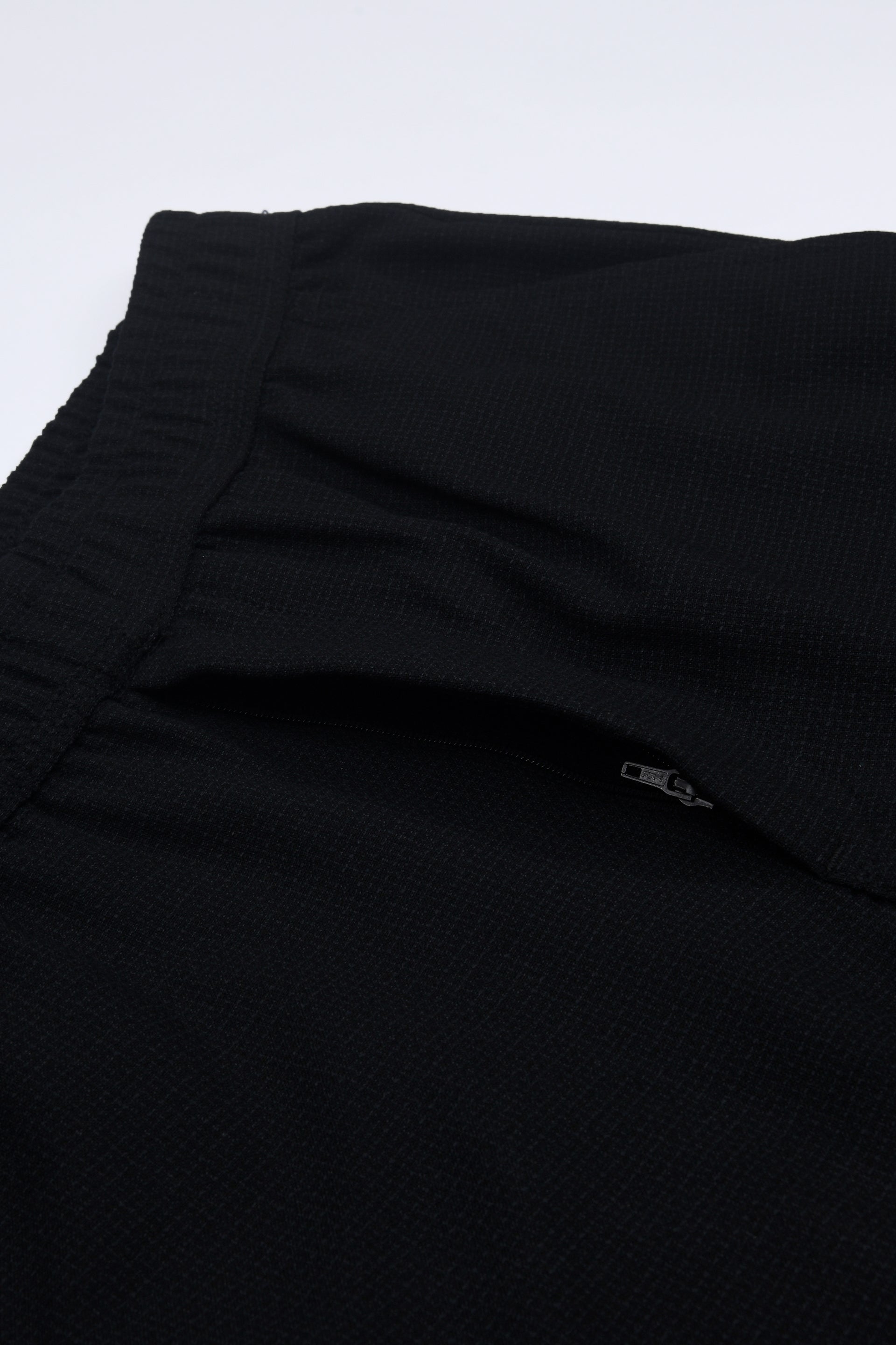 EASY IRON TEXTURED FLEXIWAIST TAILORED TROUSERS IN BLACK