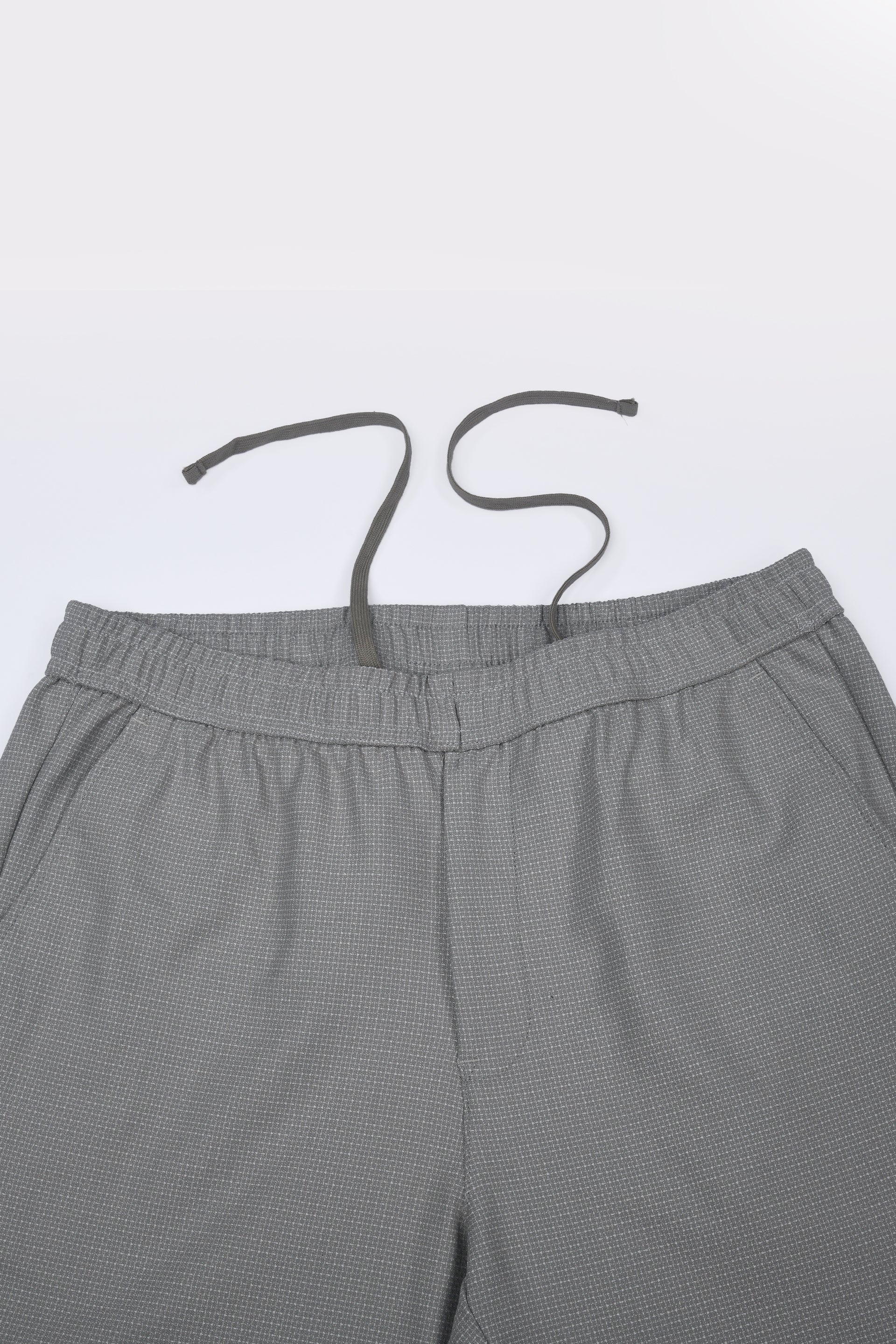 EASY IRON TEXTURED FLEXIWAIST TAILORED TROUSERS IN GREY