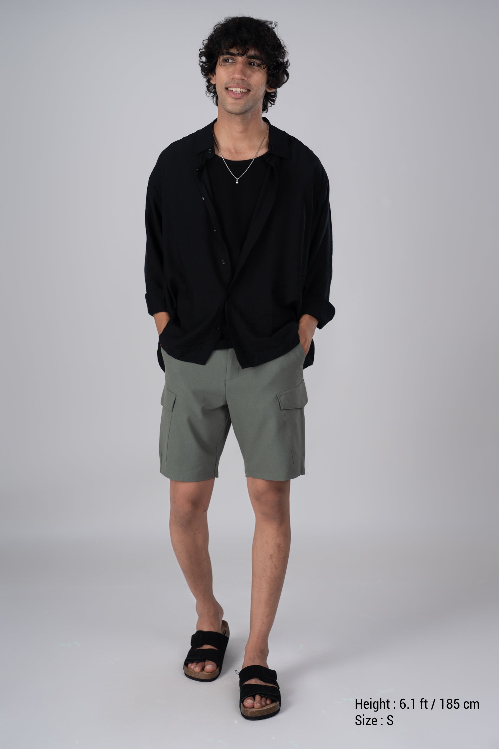 Soft Nylon Relaxed Shirt In Black