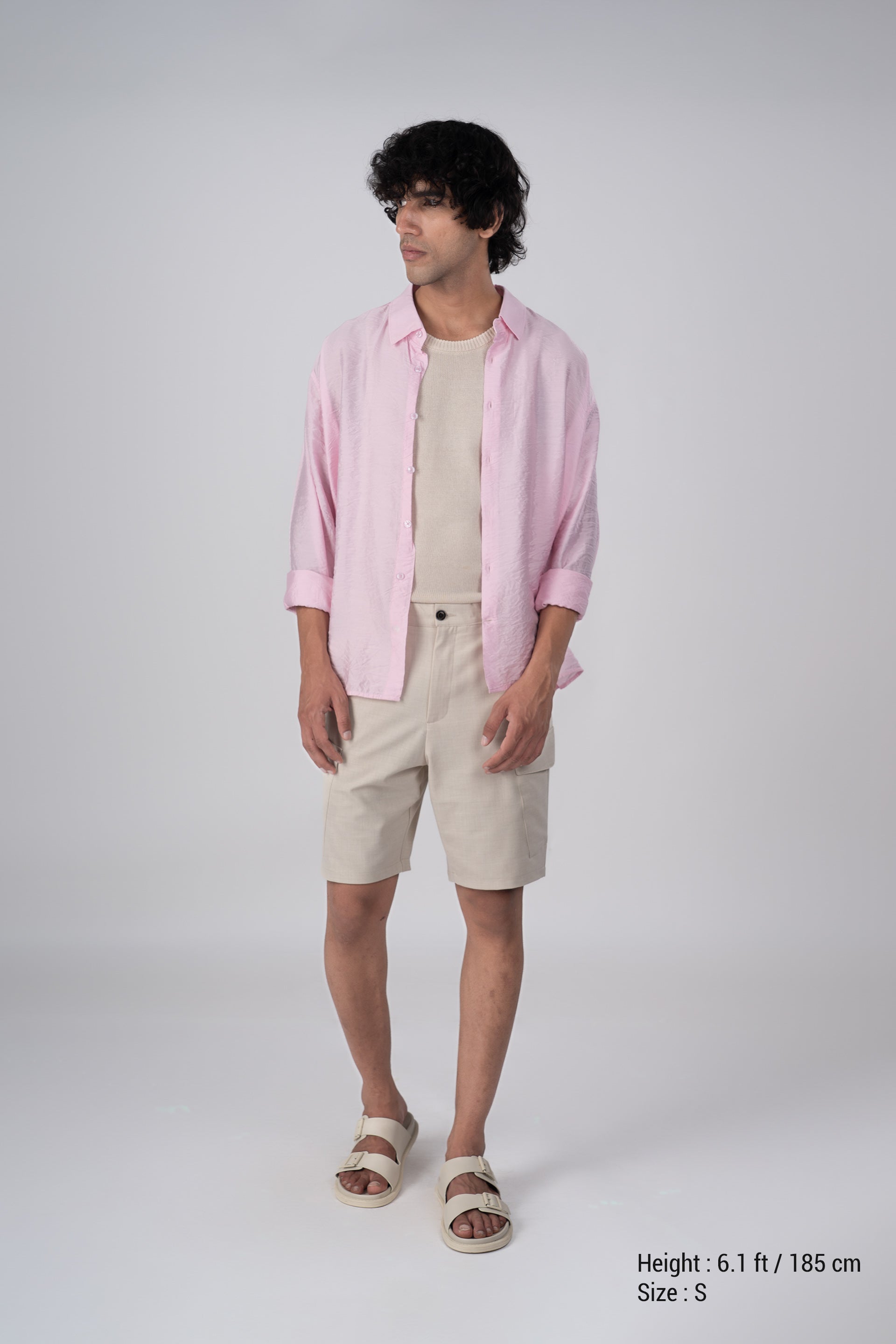 Soft Nylon Relaxed Shirt In Pink