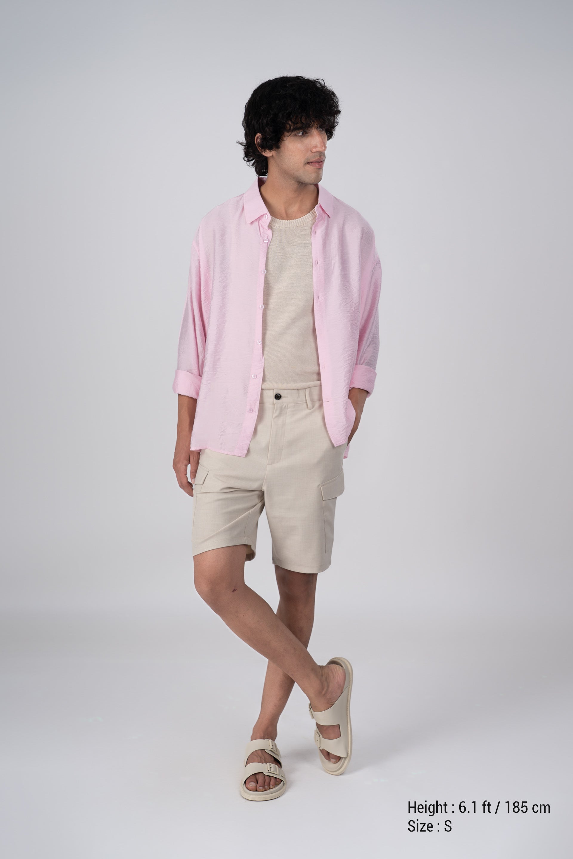 Soft Nylon Relaxed Shirt In Pink