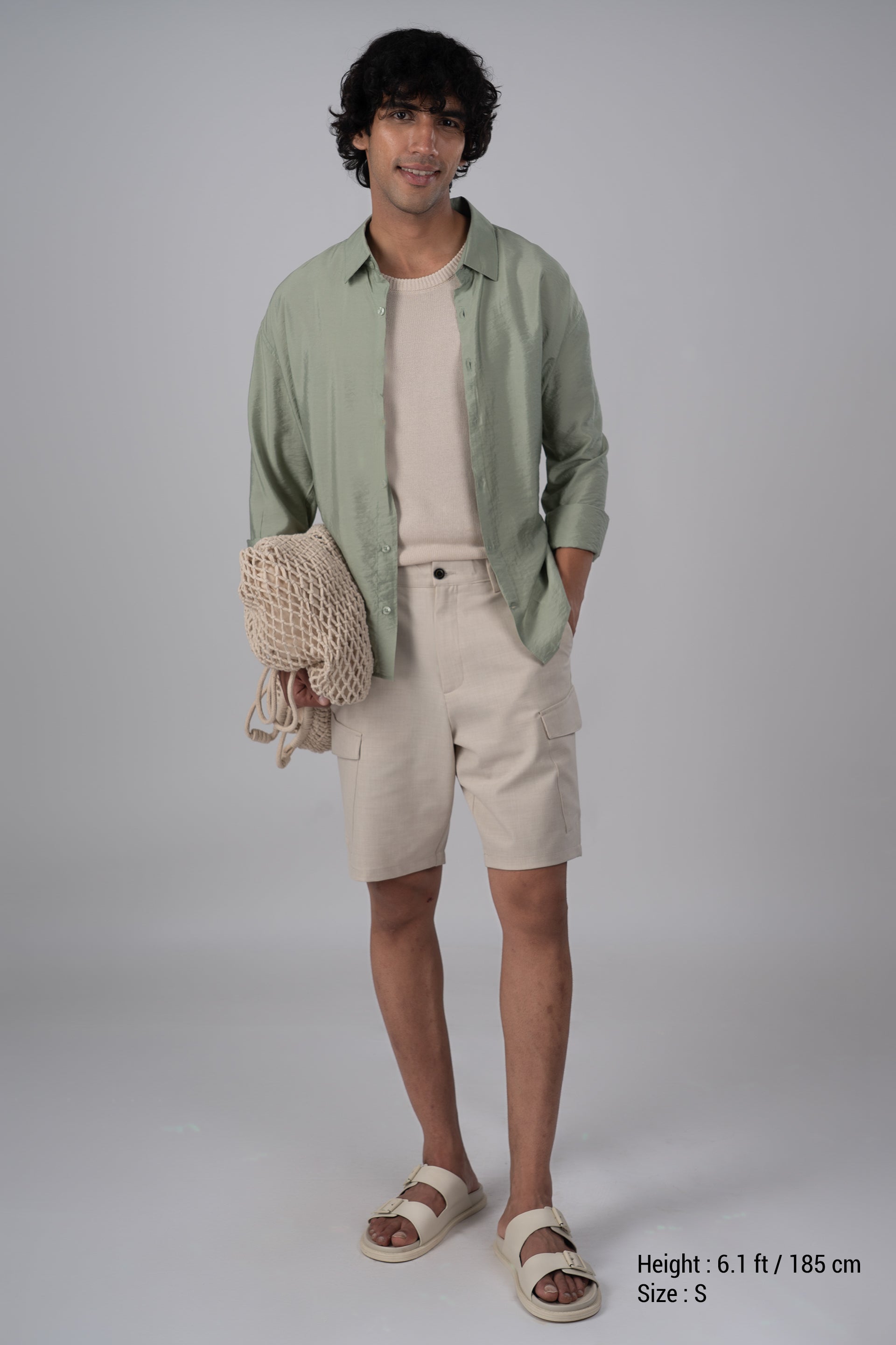 Soft Nylon Relaxed Shirt In Green