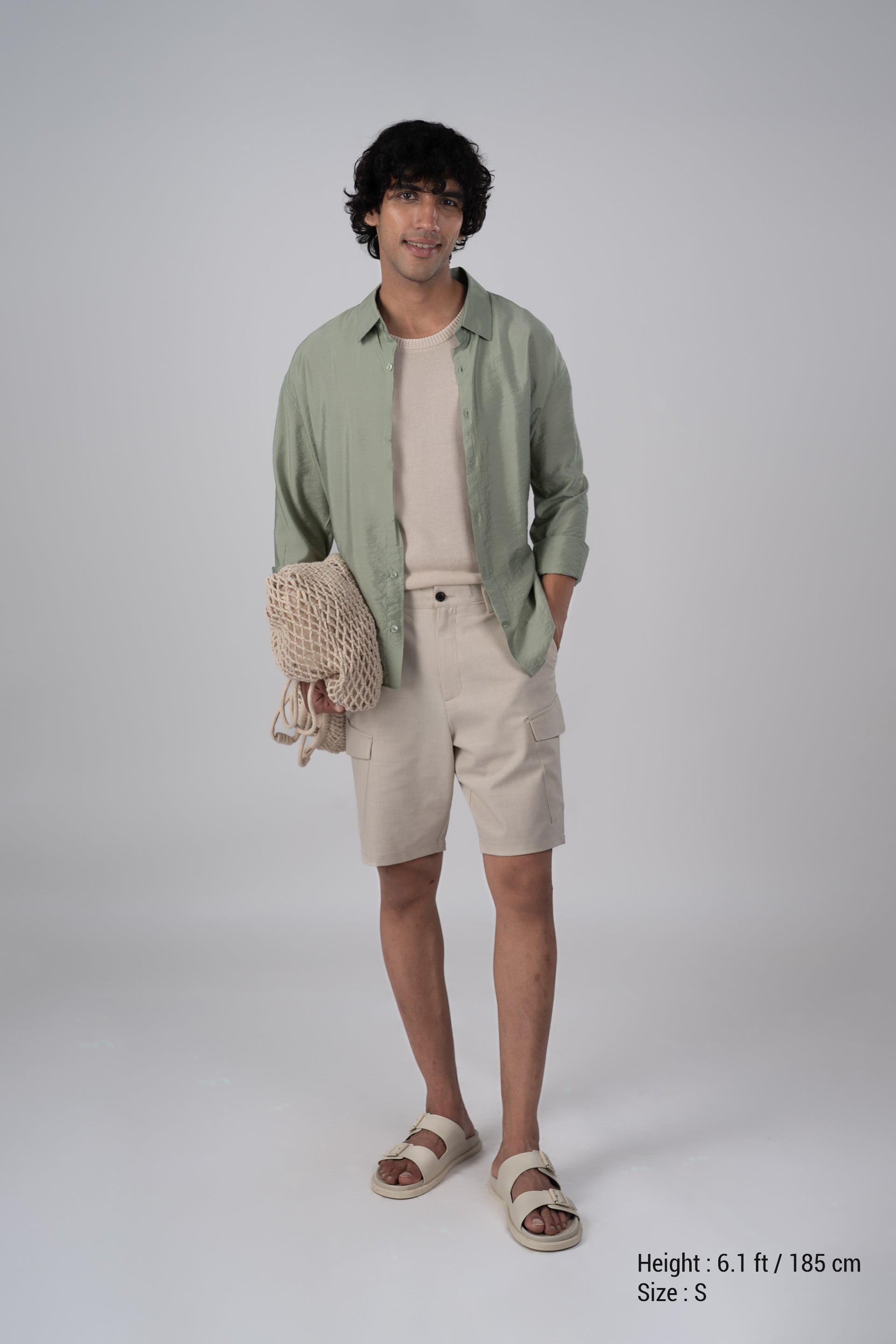 Soft Nylon Relaxed Shirt In Green