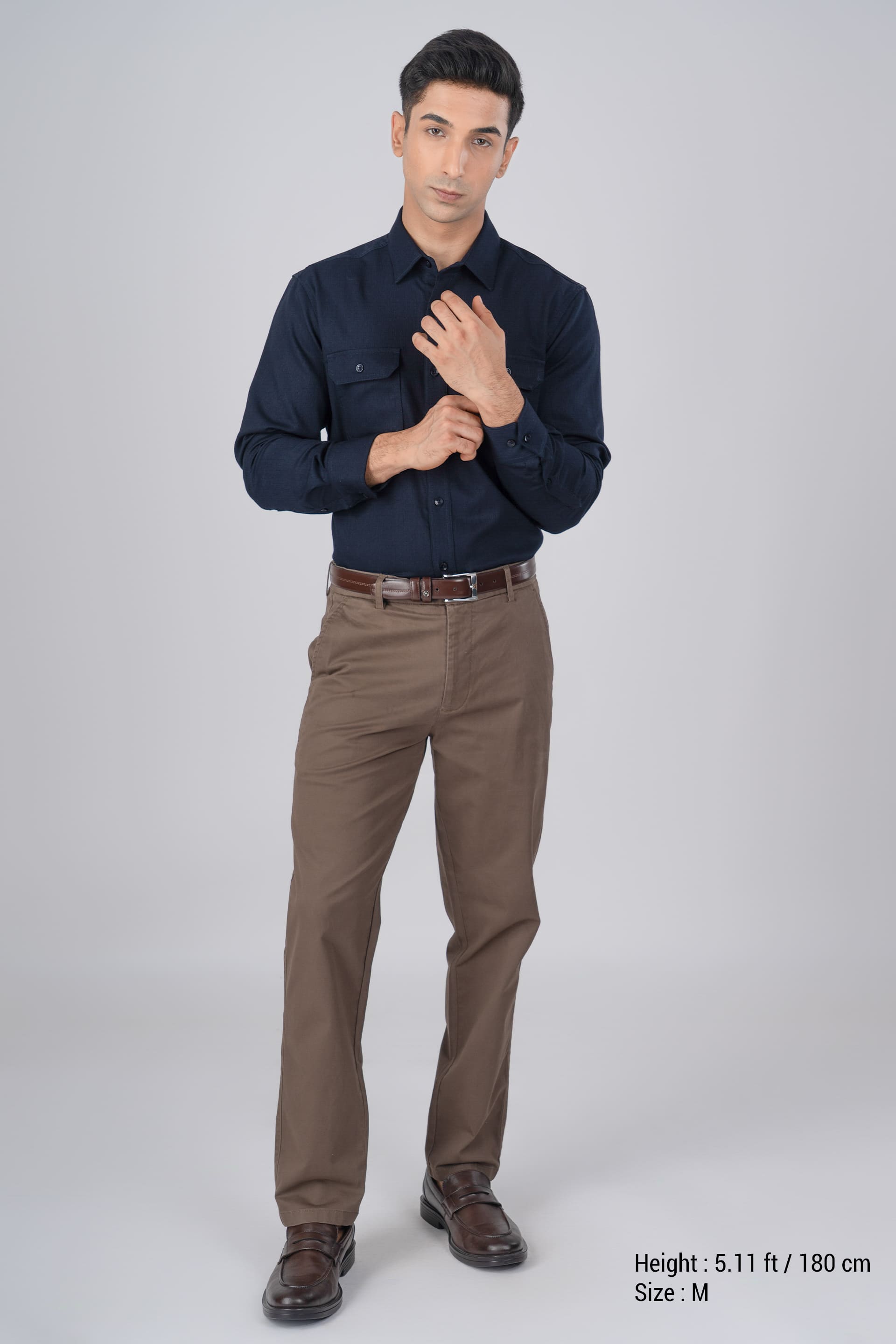 Easy Iron Cord Cargo Shirt In Navy