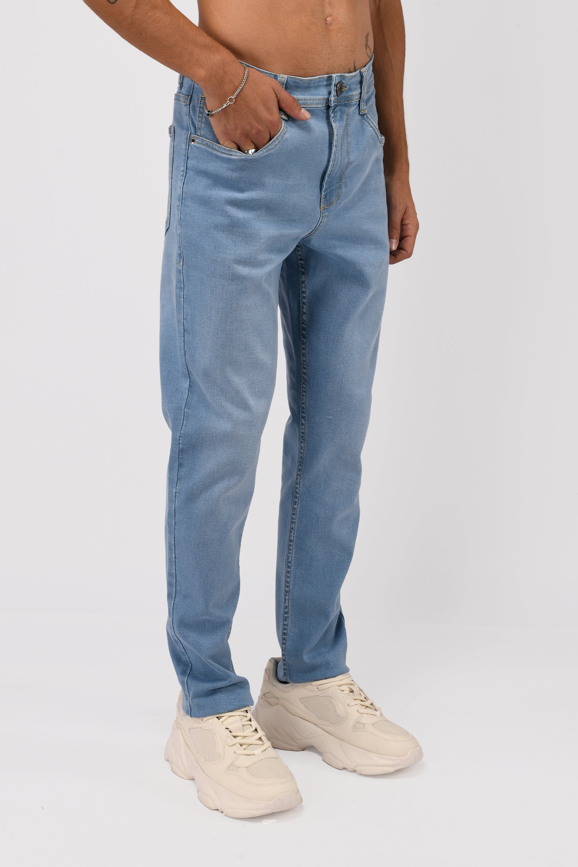 Classic Edge Tailored Denim In Light Blue