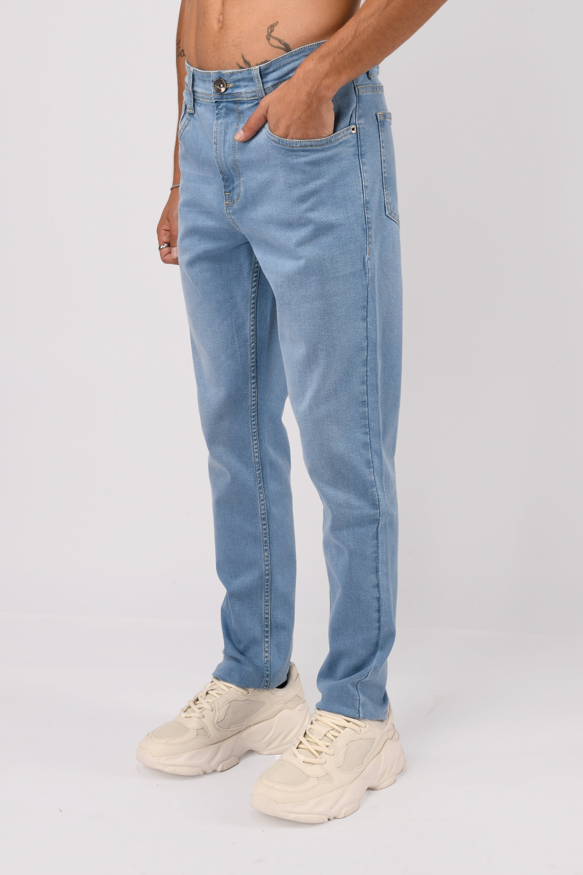 Classic Edge Tailored Denim In Light Blue