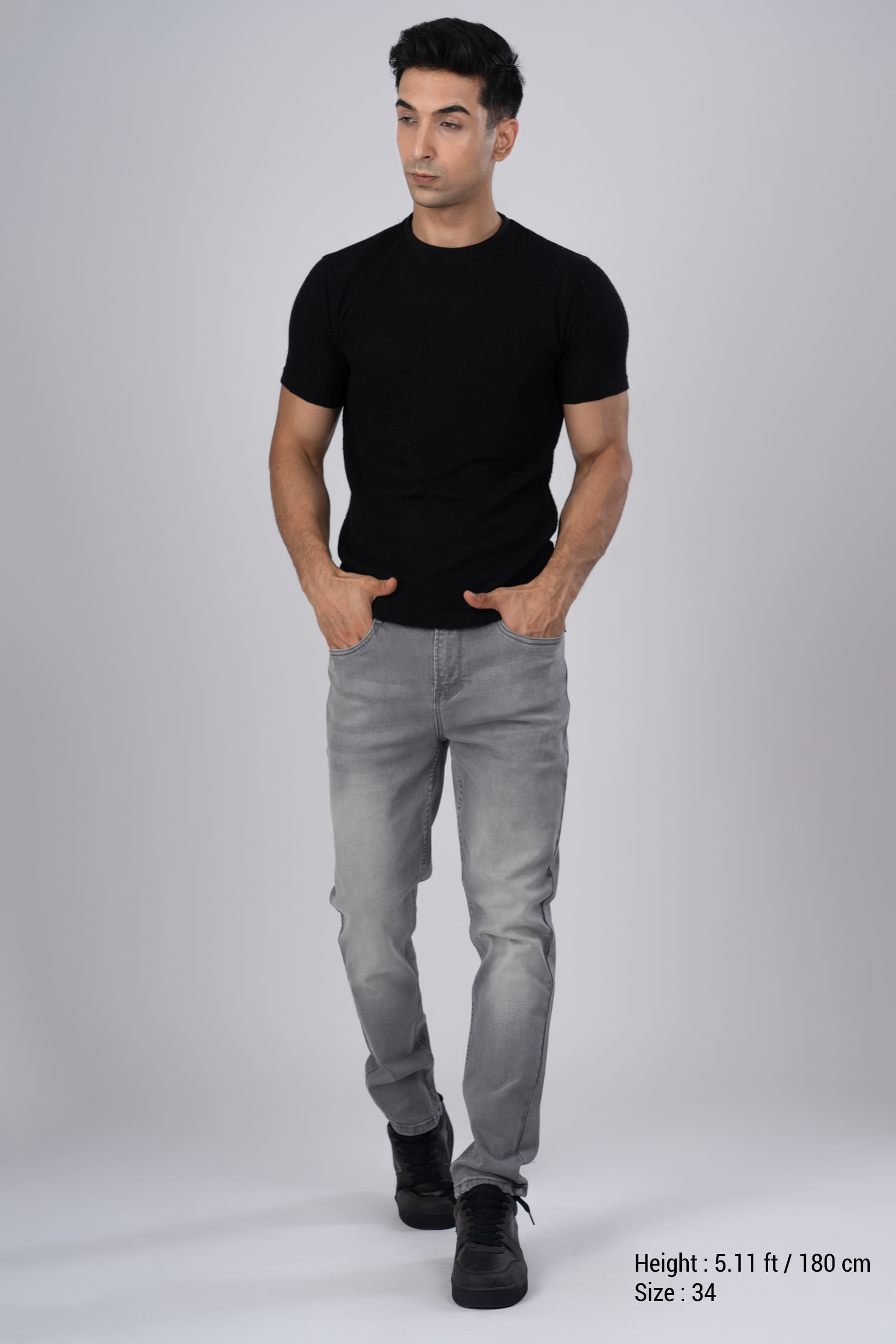 Classic Edge Tailored Denim In Light Grey