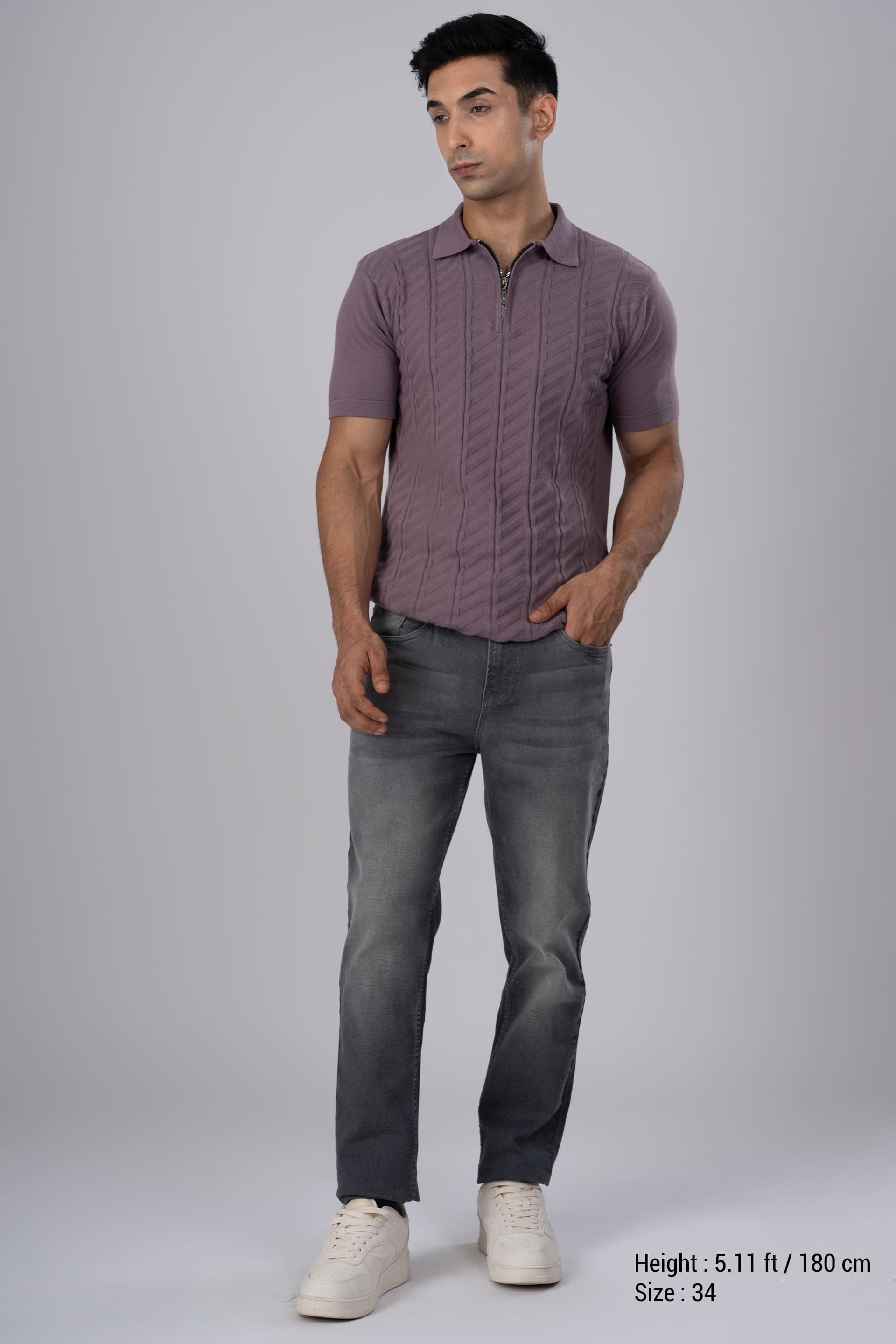 Classic Edge Tailored Denim In Grey
