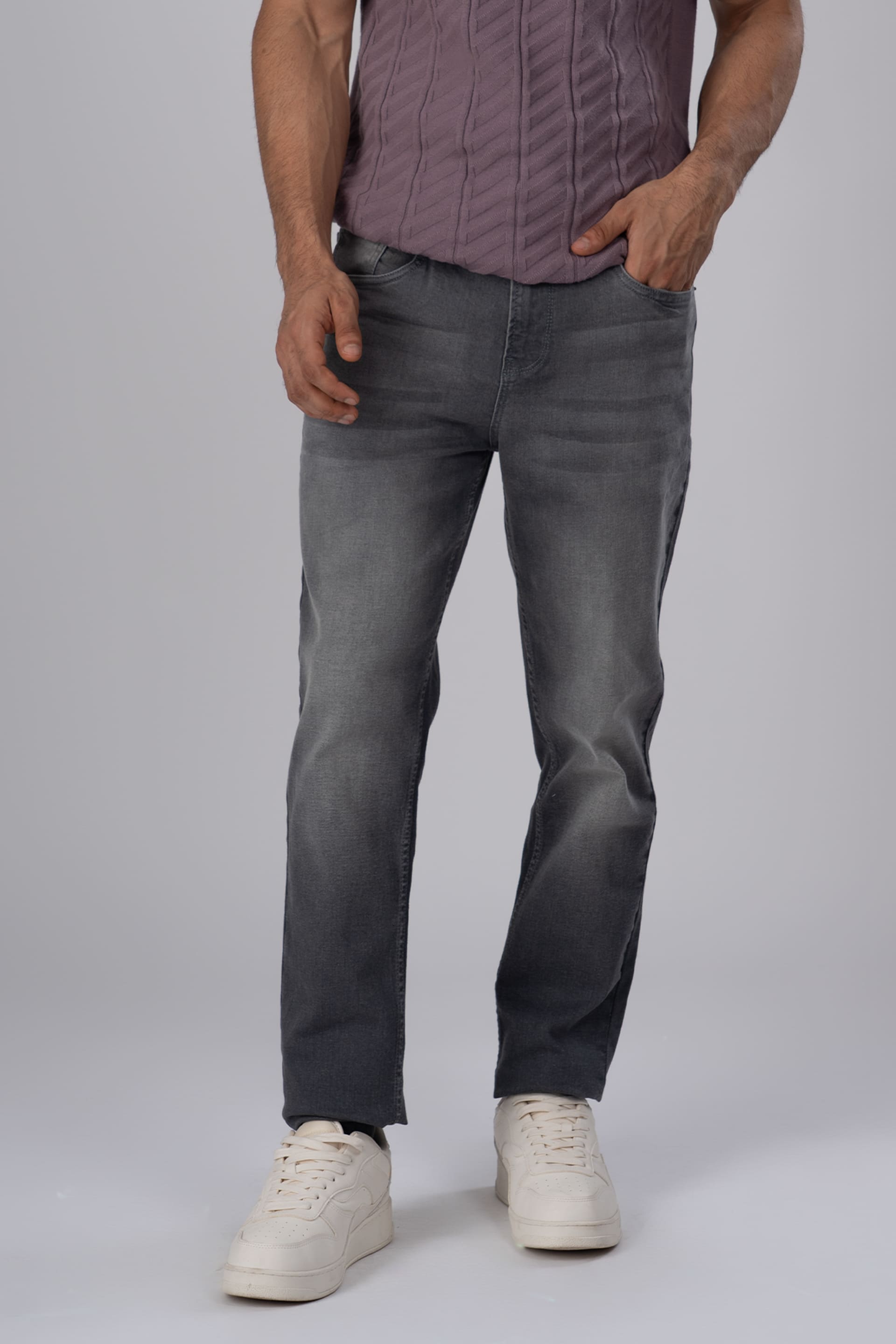 Classic Edge Tailored Denim In Grey