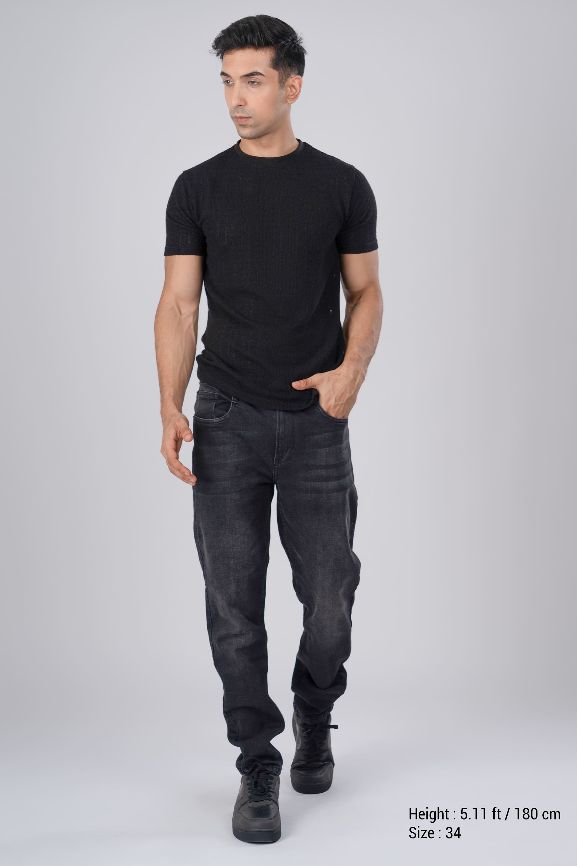 Classic Edge Tailored Denim In Deep grey