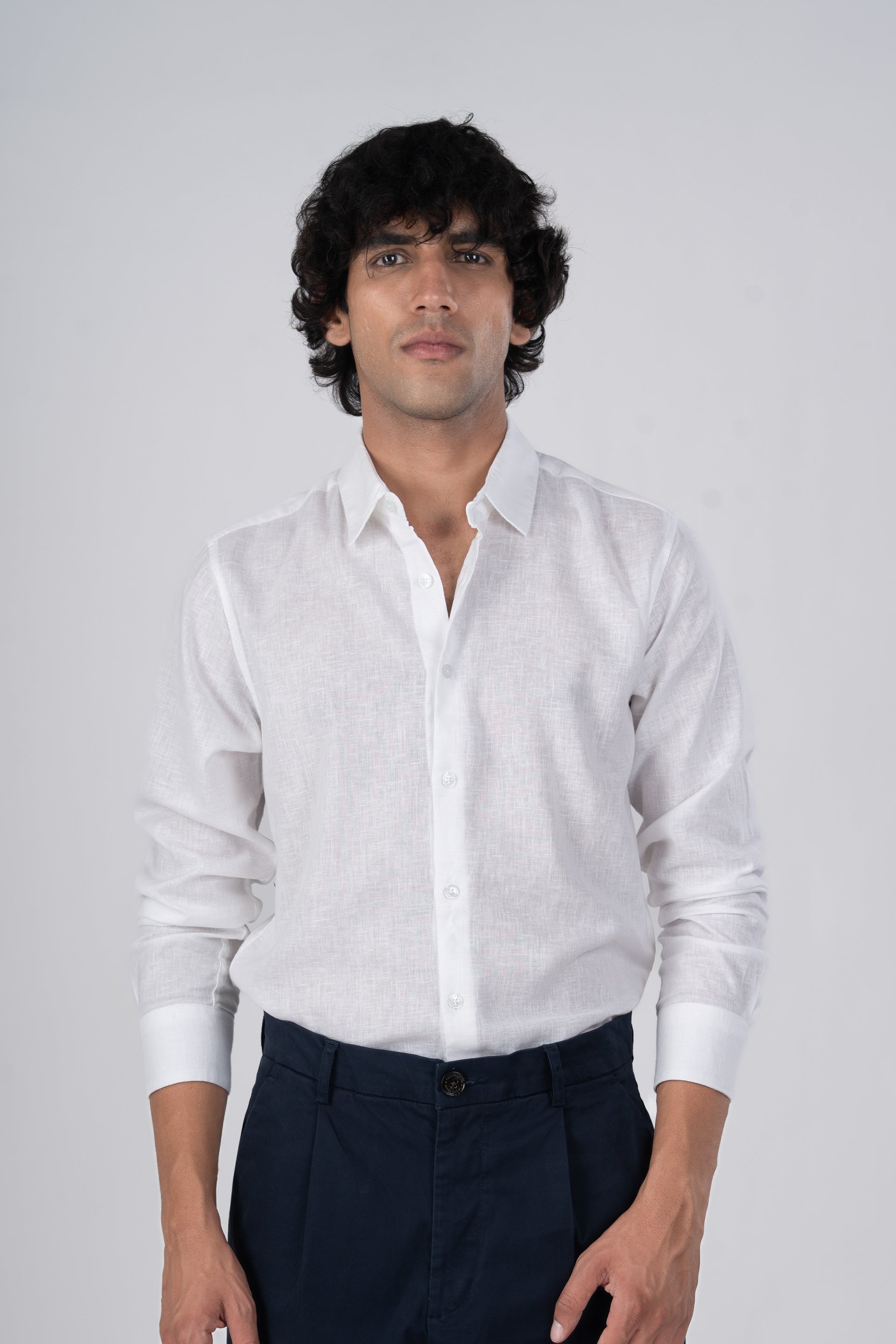 Premium Lyocell Linen Shirt In White