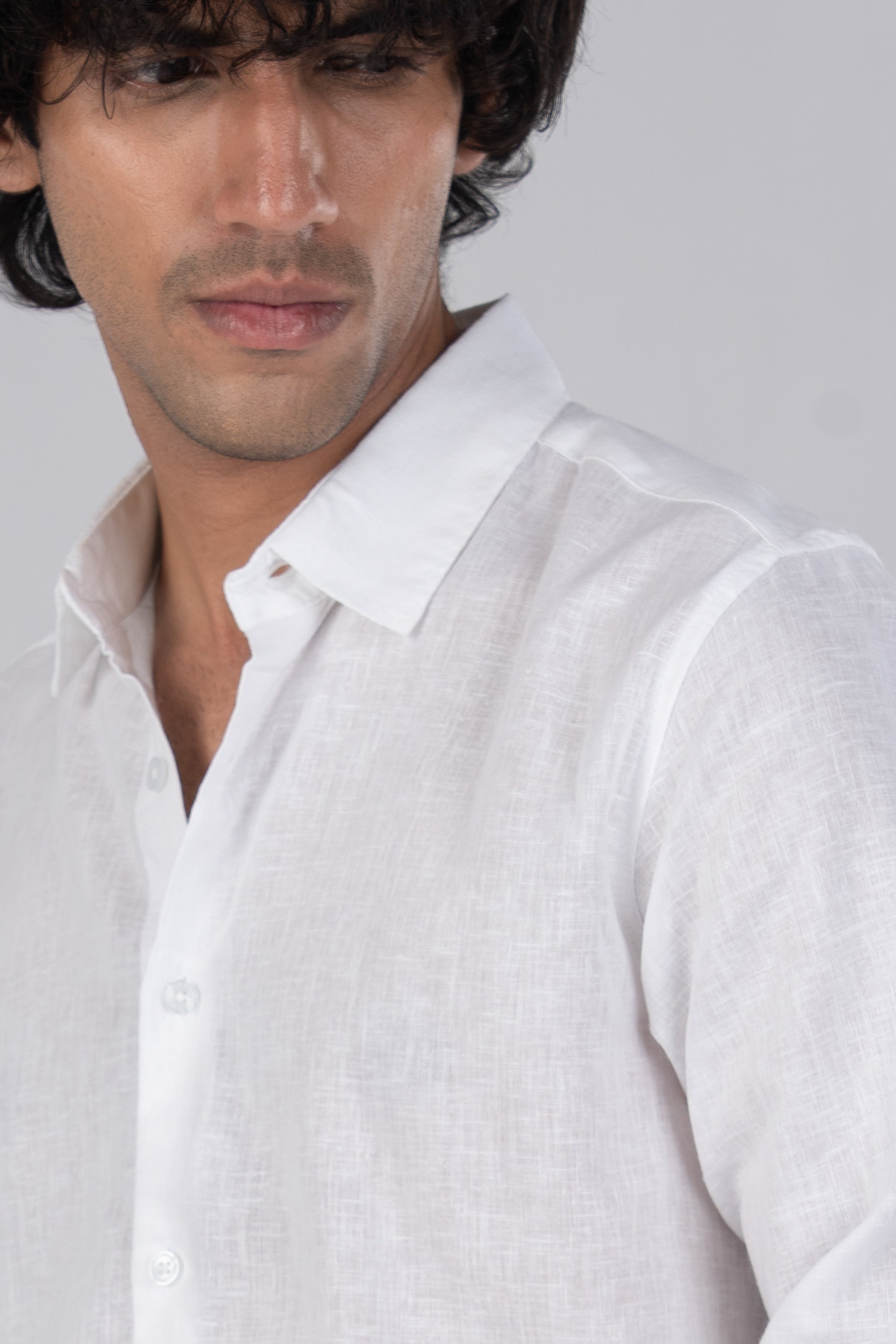 Premium Lyocell Linen Shirt In White