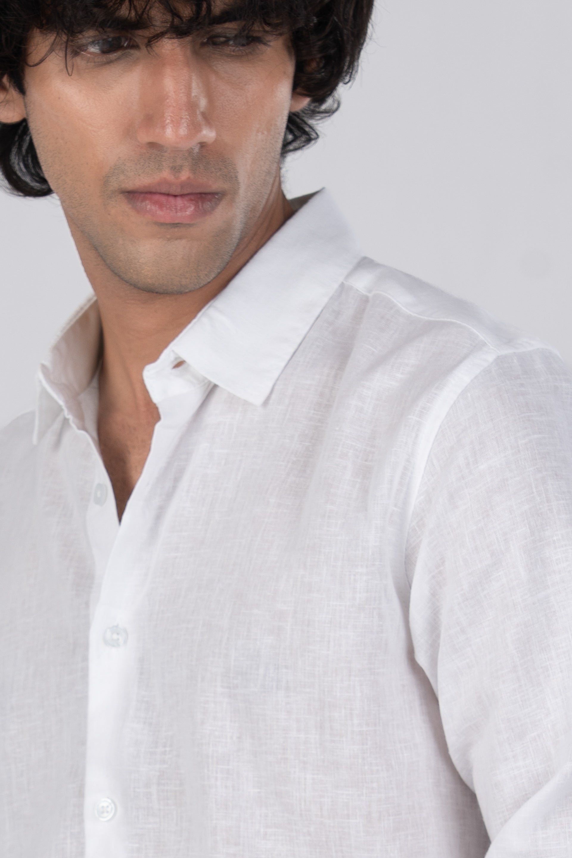 Premium Lyocell Linen Shirt In White