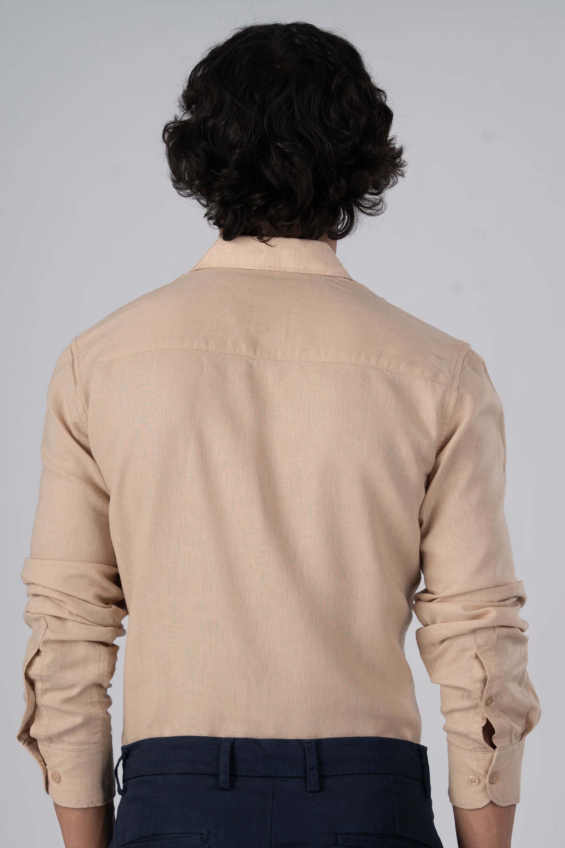 Premium Lyocell Linen Shirt In Beige