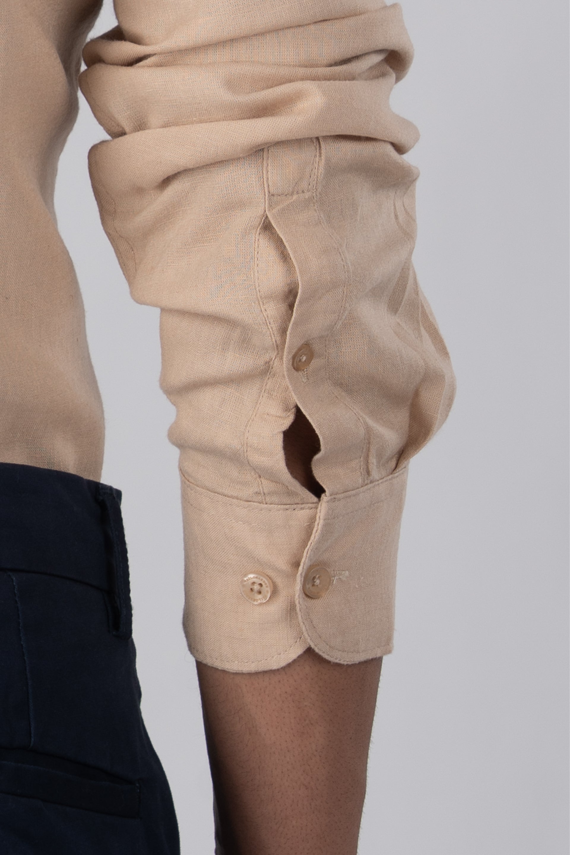 Premium Lyocell Linen Shirt In Beige