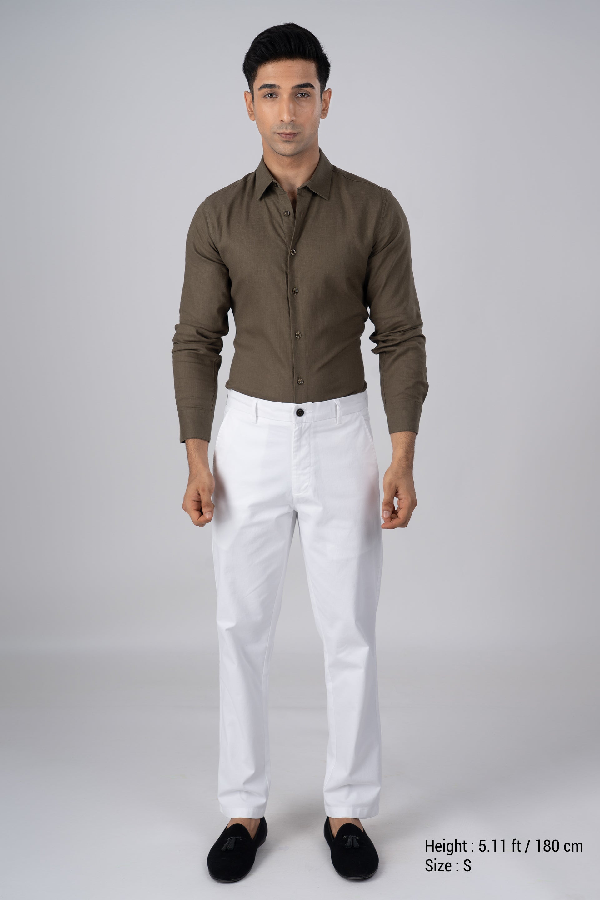 Premium Lyocell Linen Shirt In Olive