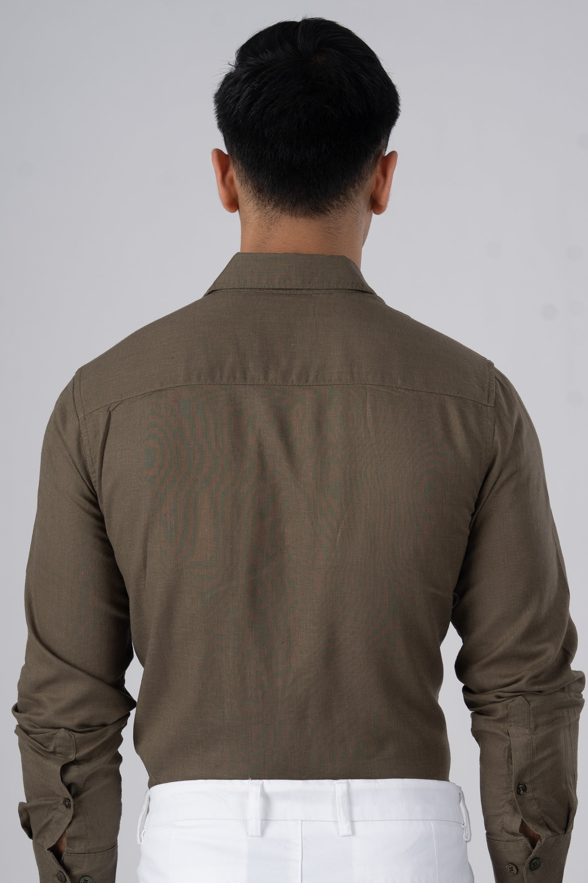 Premium Lyocell Linen Shirt In Olive
