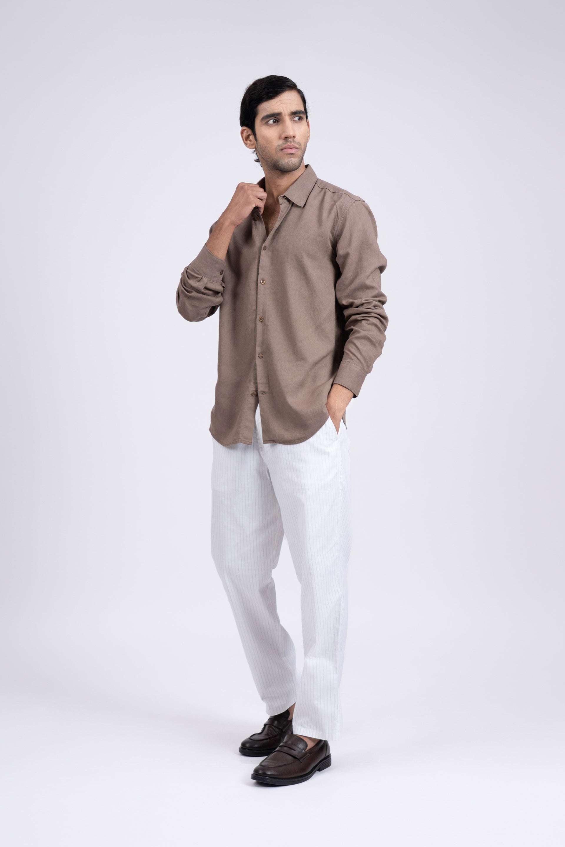 Premium Lyocell Linen Shirt In Fur