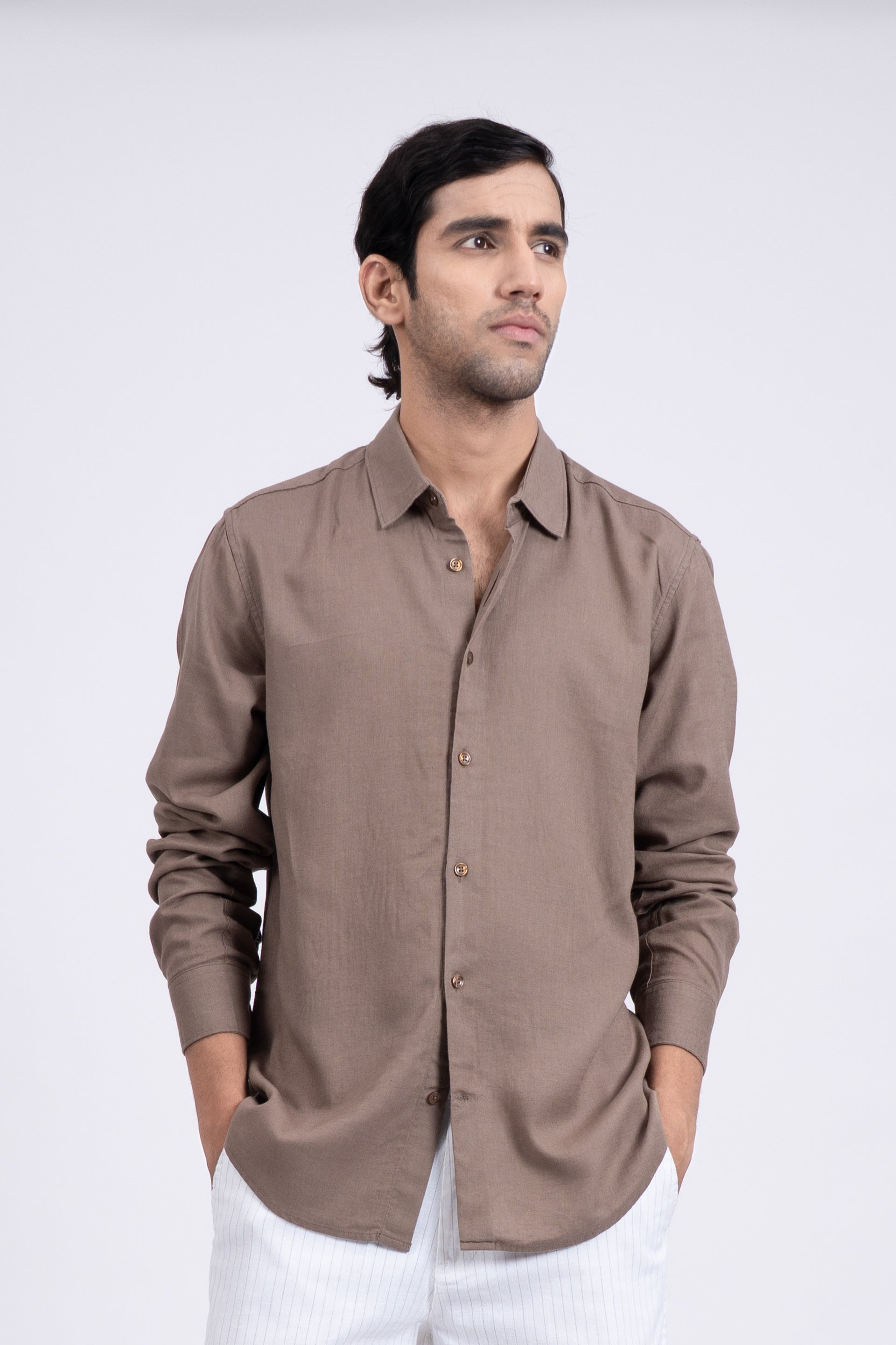 Premium Lyocell Linen Shirt In Fur