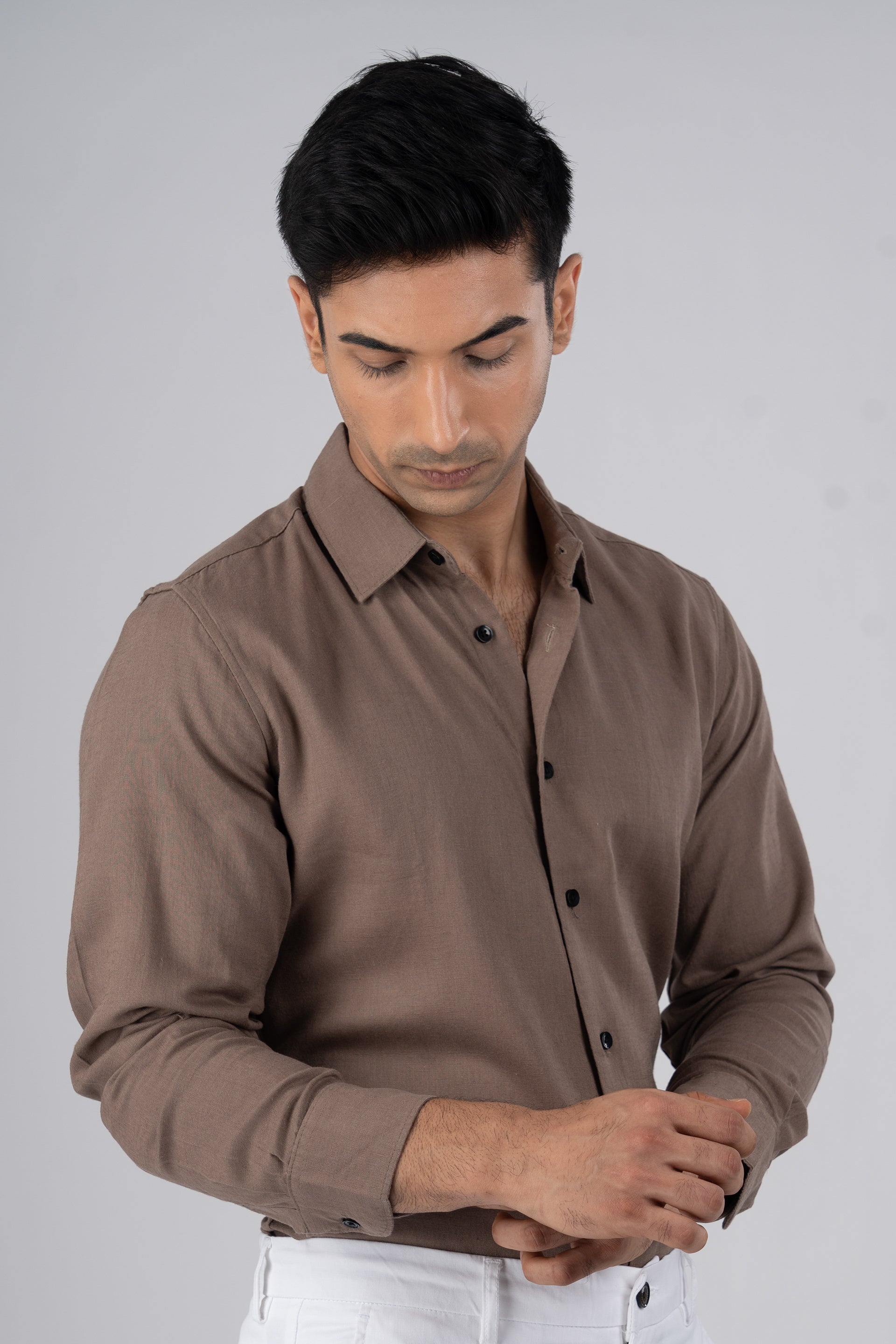 Premium Lyocell Linen Shirt In Fur