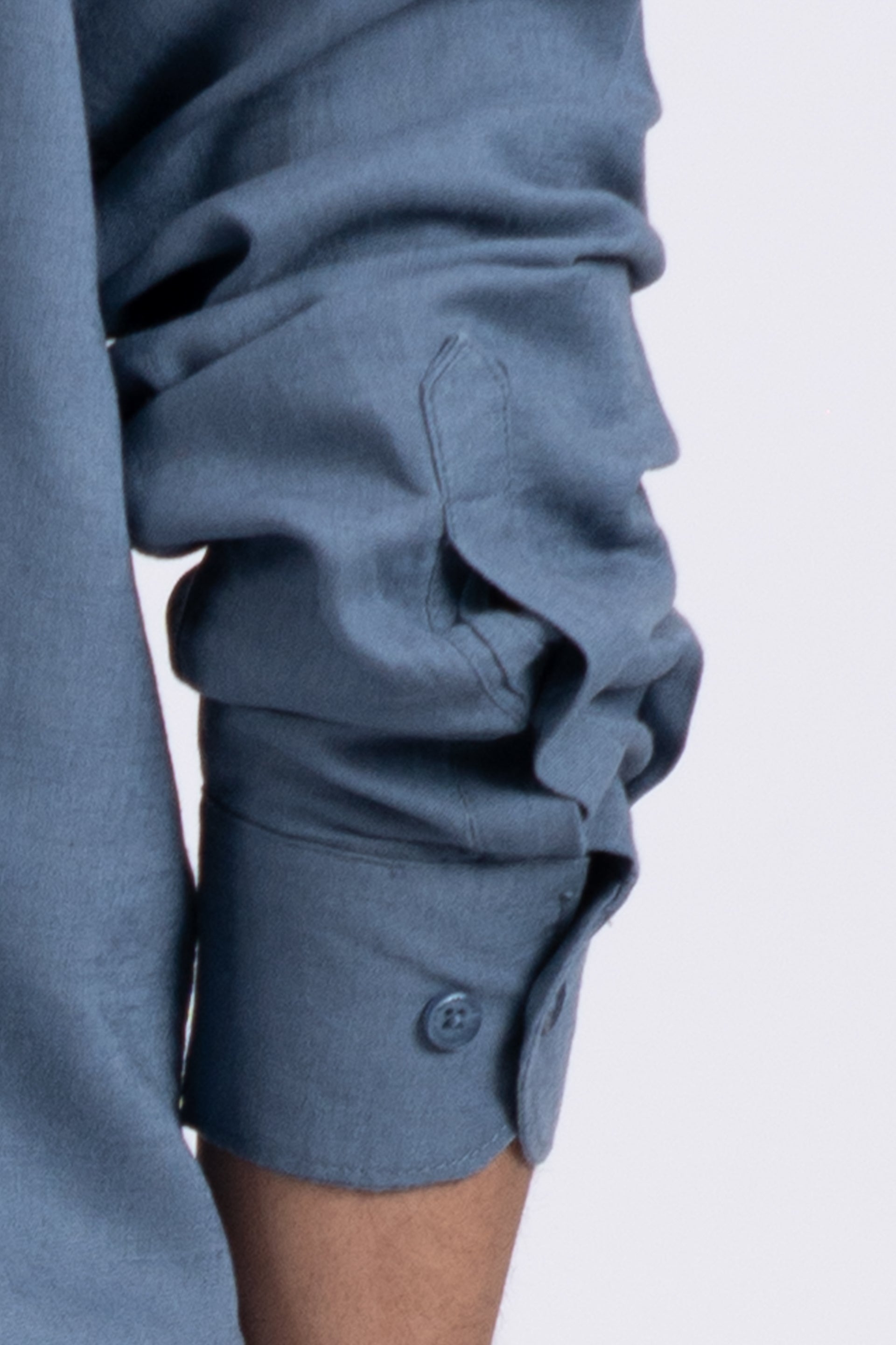 Premium Lyocell Linen Shirt In Ocean Blue