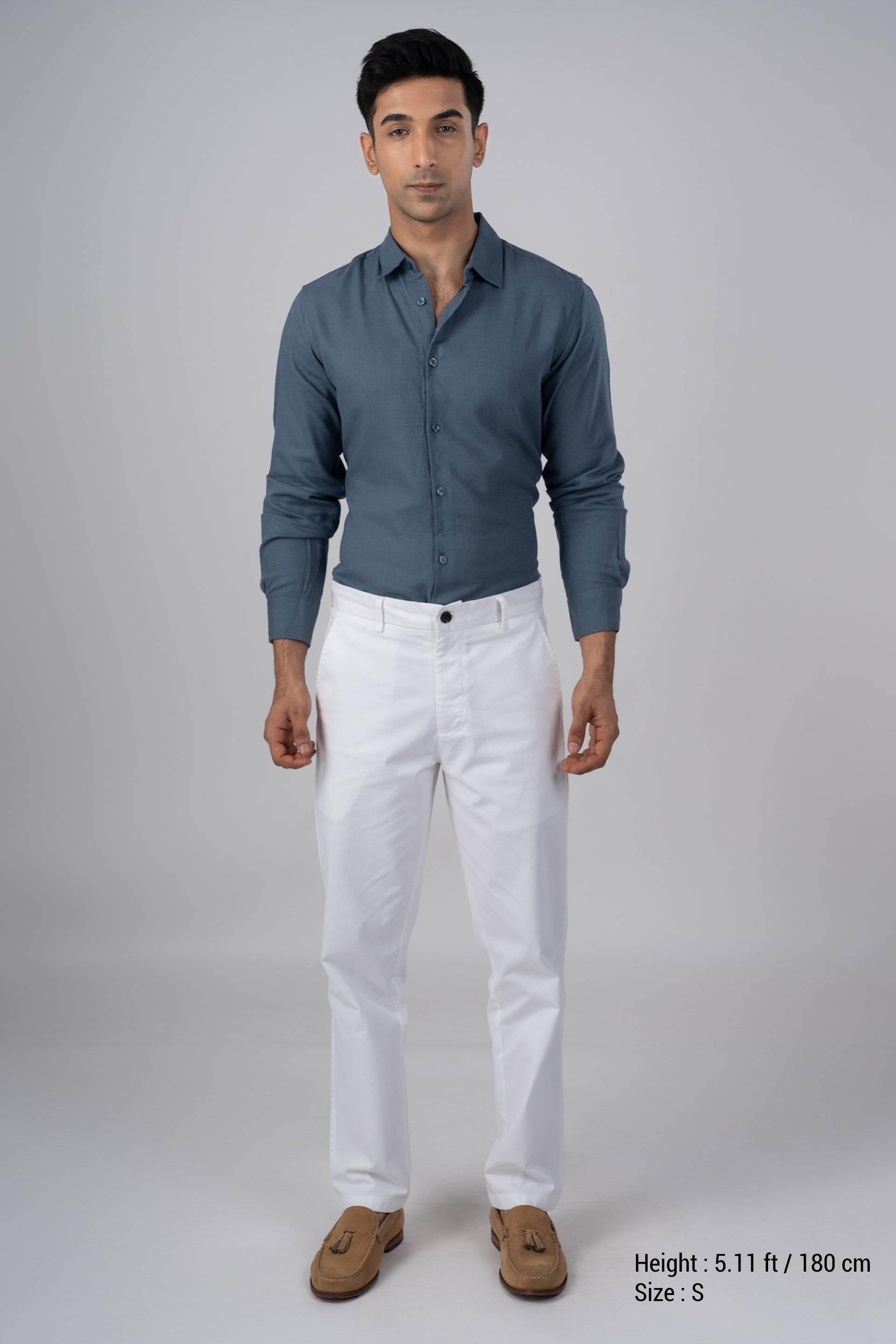 Premium Lyocell Linen Shirt In Ocean Blue