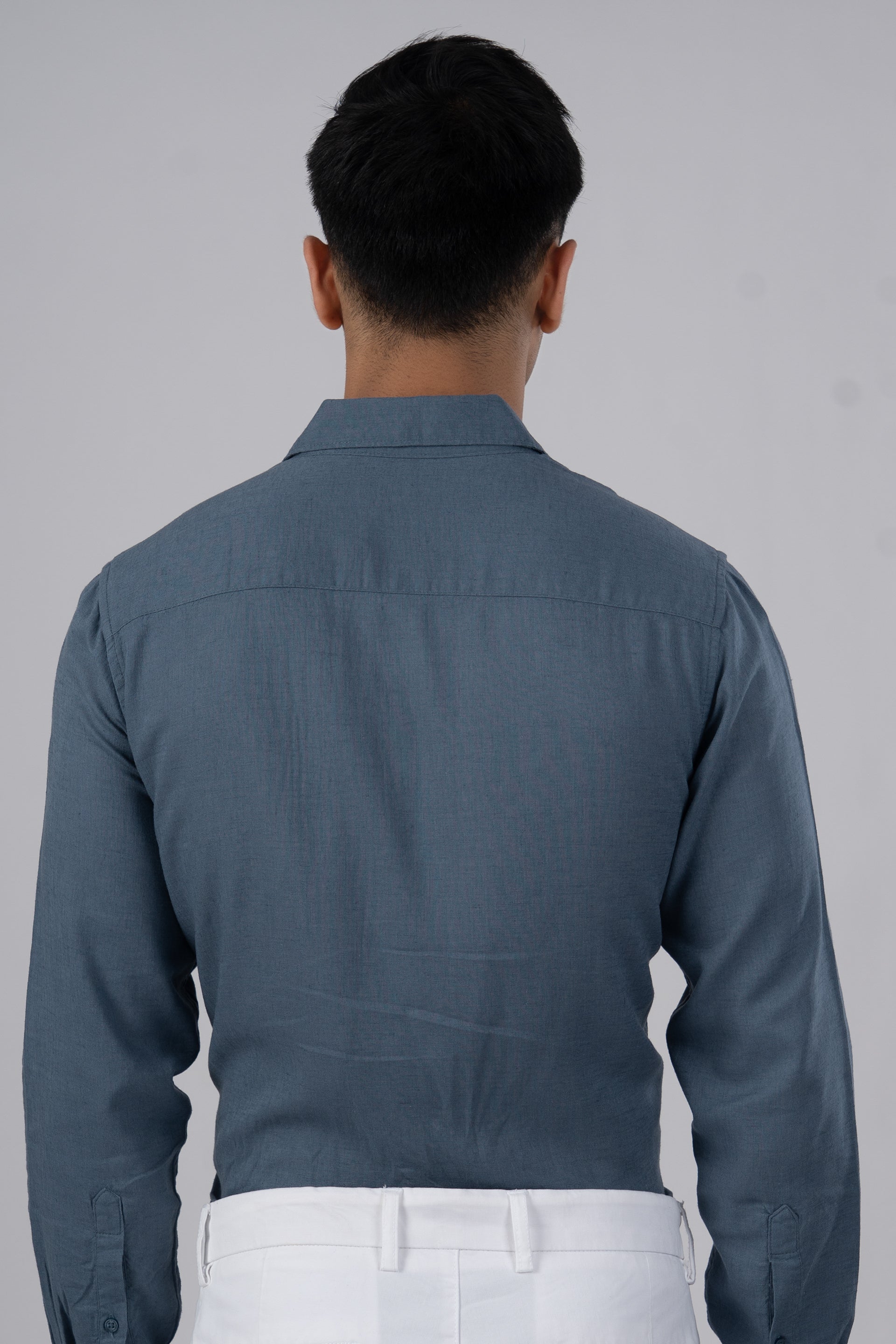 Premium Lyocell Linen Shirt In Ocean Blue