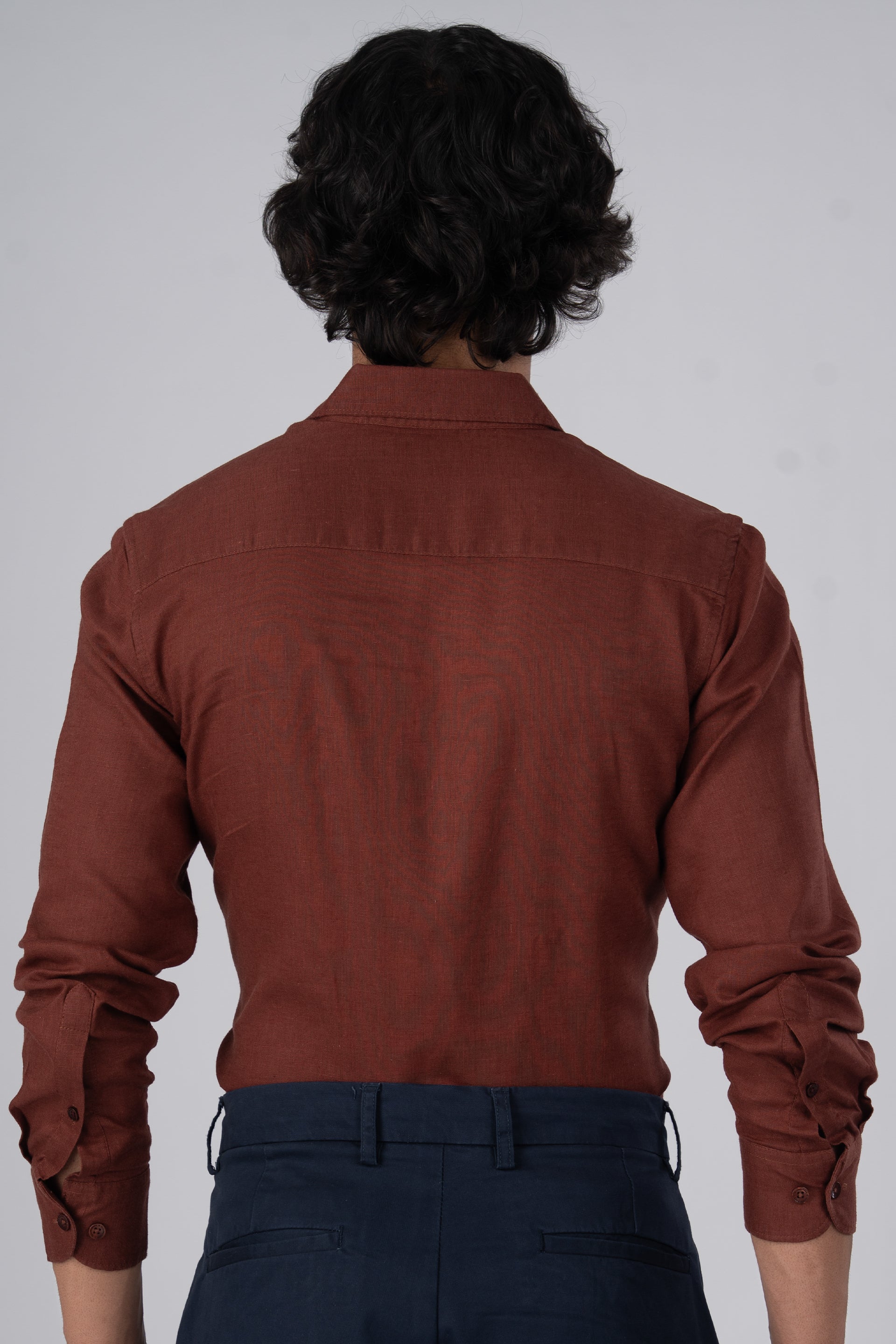 Premium Lyocell Linen Shirt In Clay