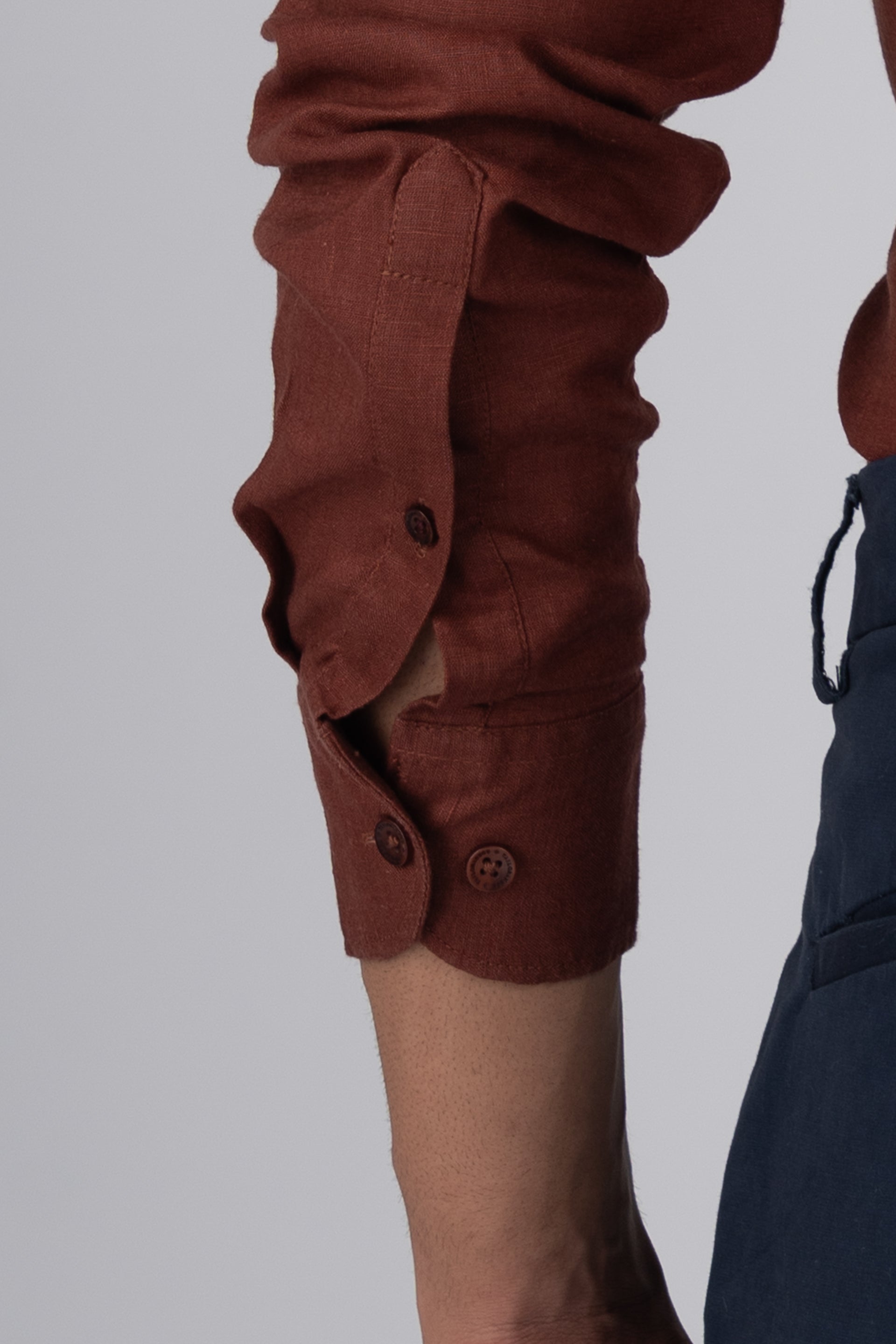 Premium Lyocell Linen Shirt In Clay