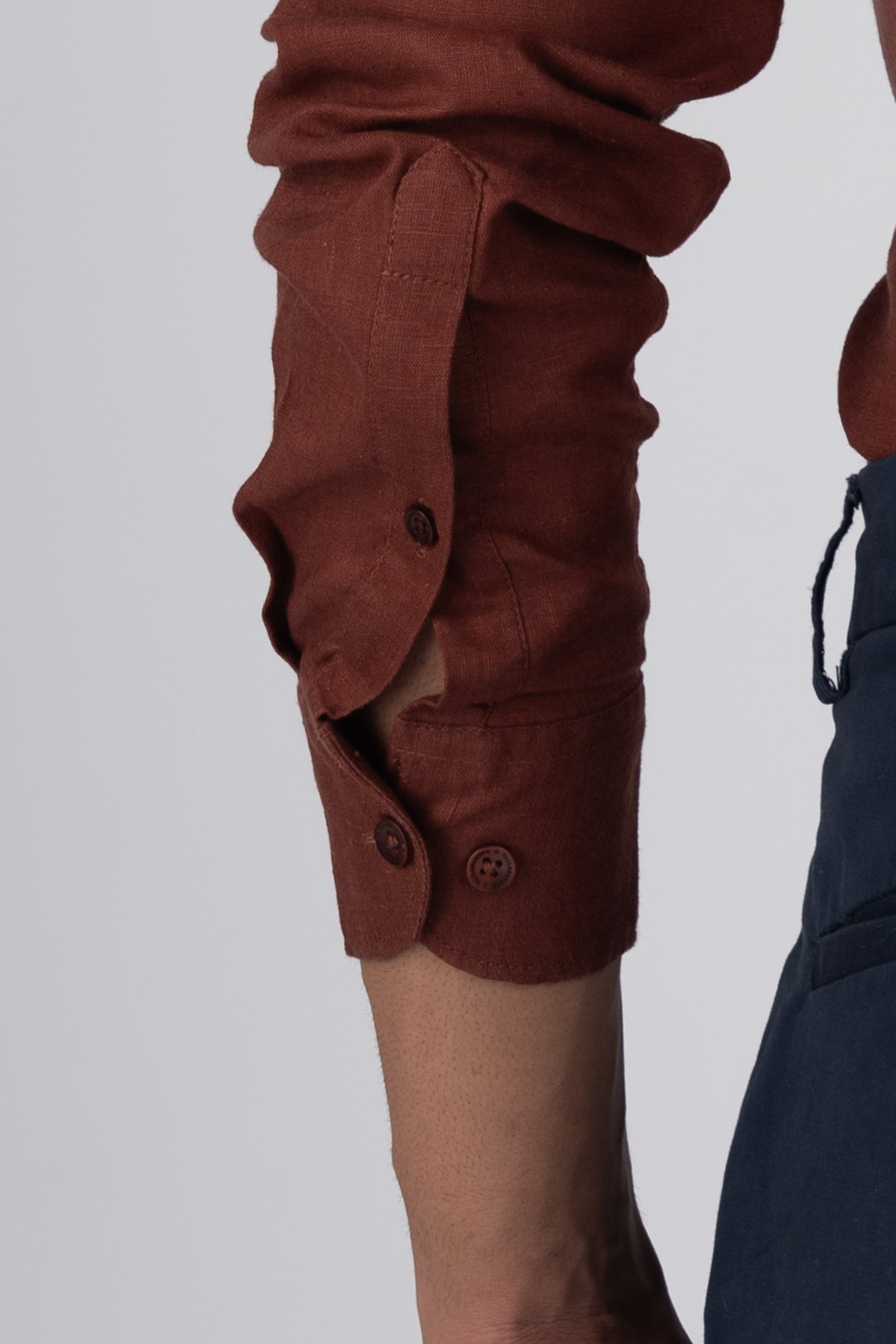 Premium Lyocell Linen Shirt In Clay