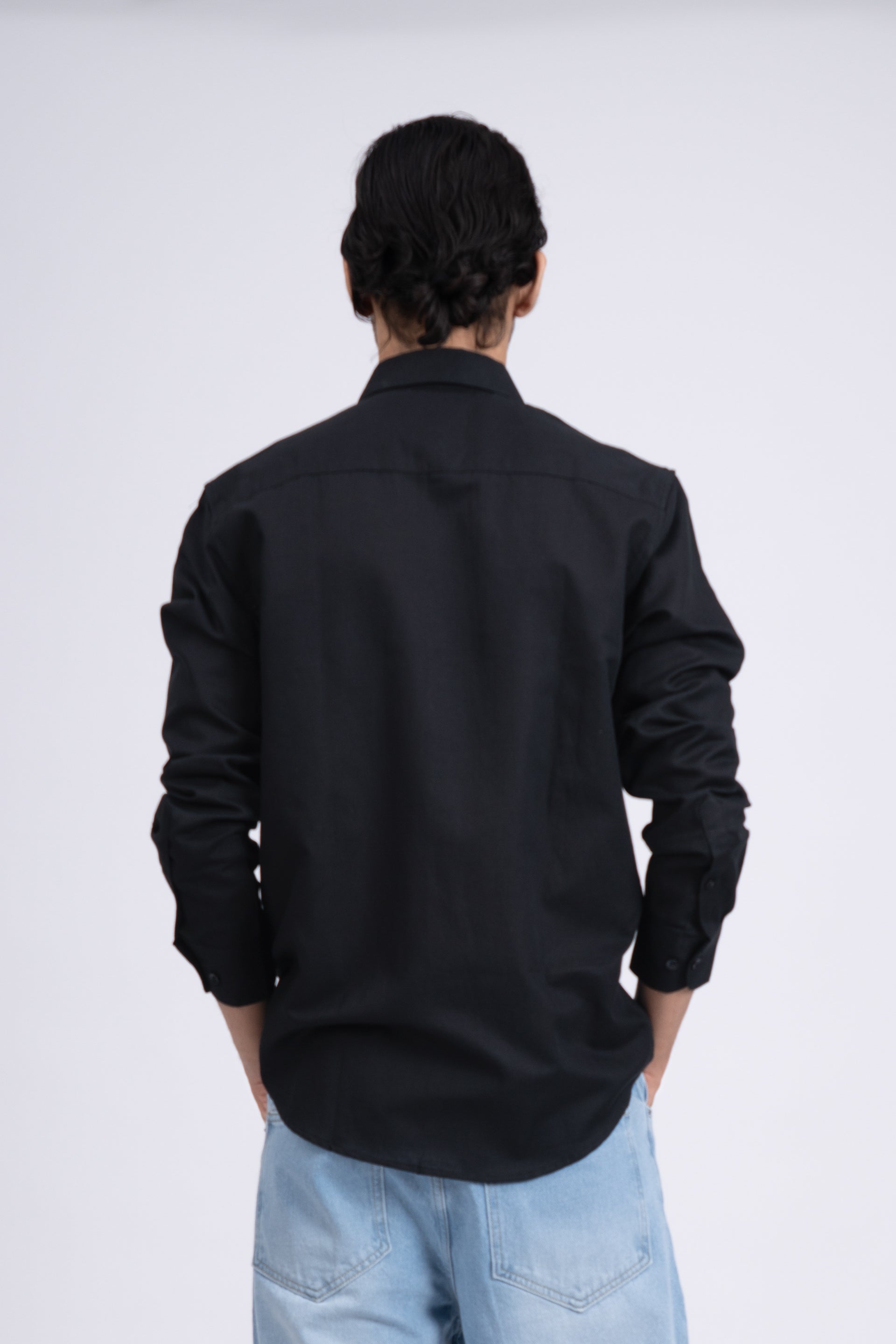 Premium Lyocell Linen Shirt In Black