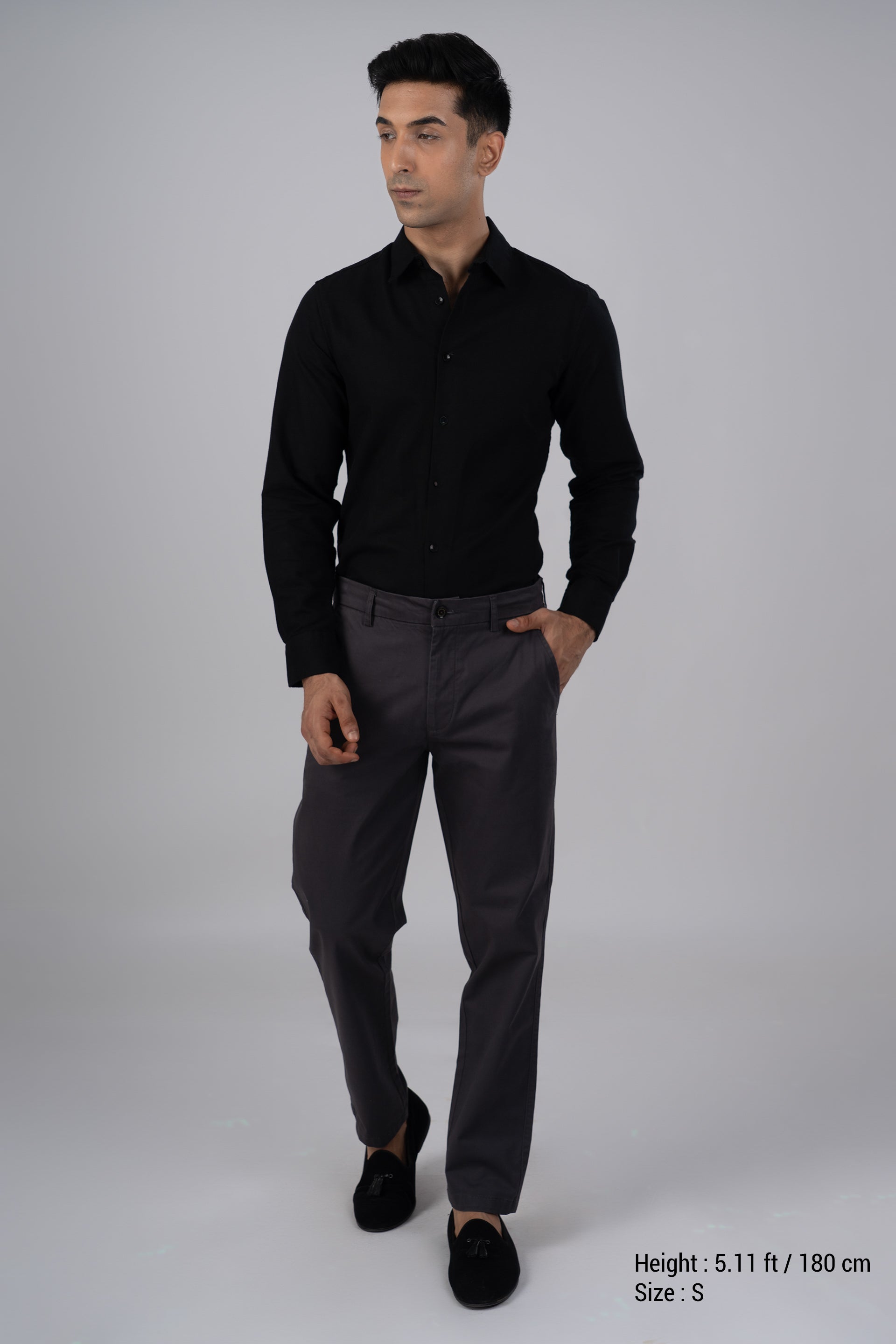 Premium Lyocell Linen Shirt In Black