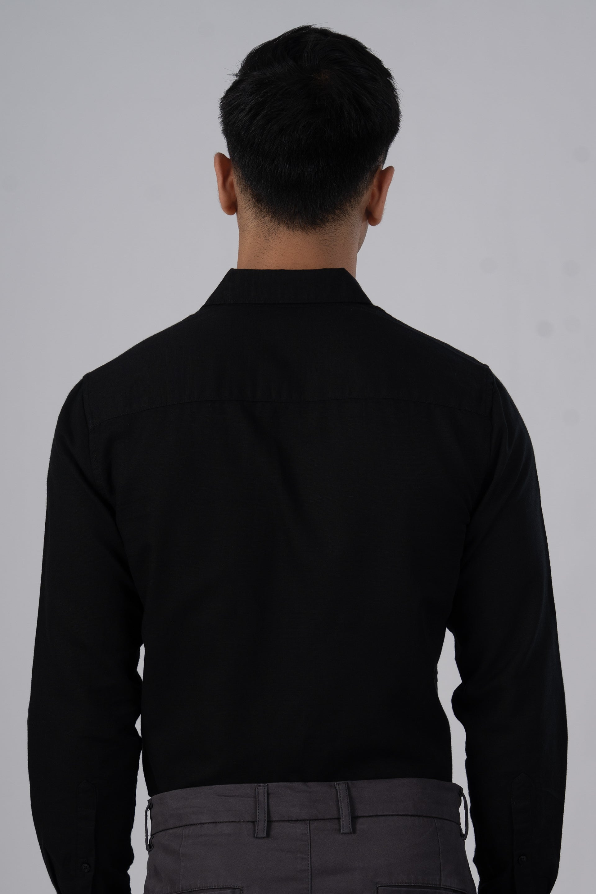 Premium Lyocell Linen Shirt In Black