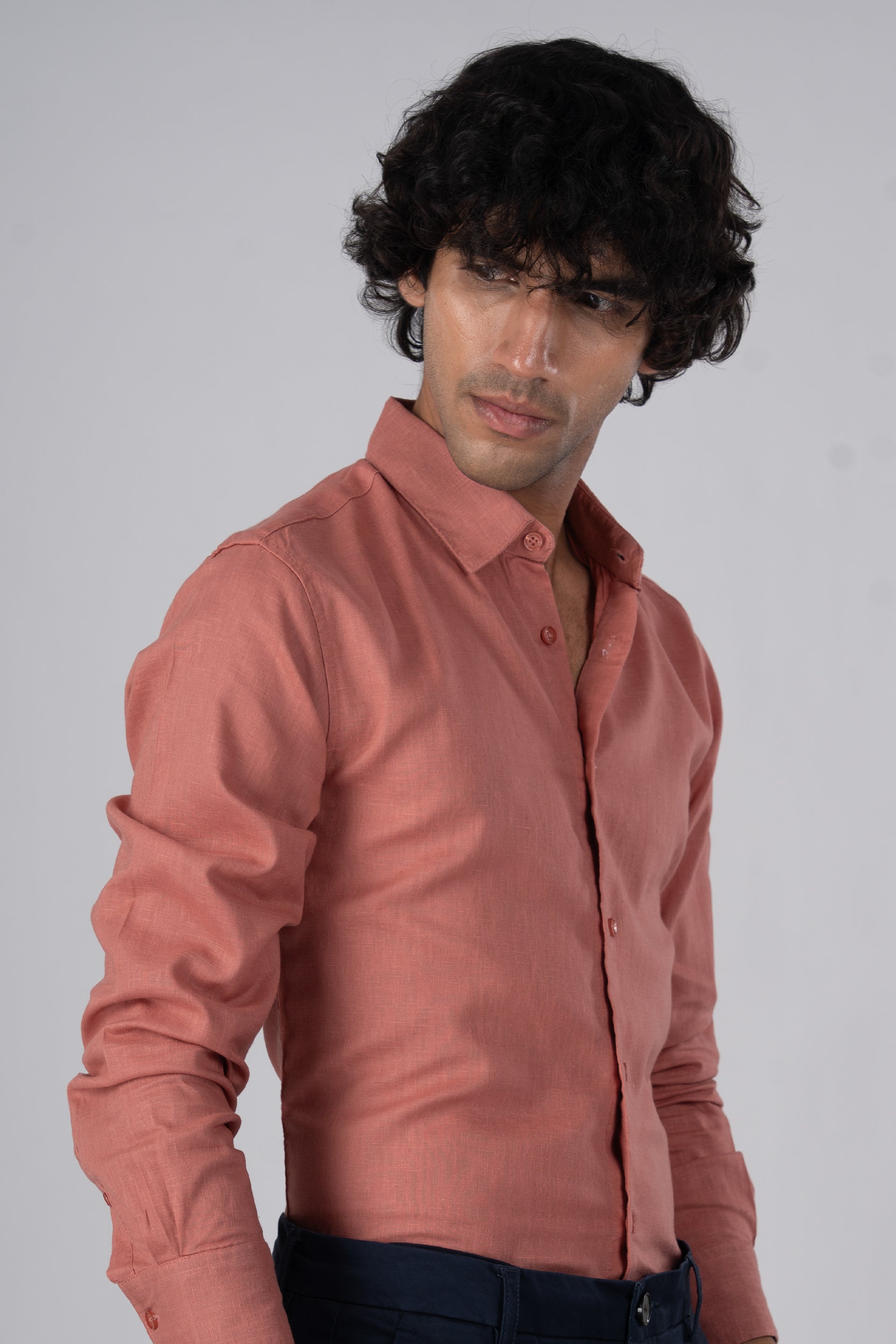 Premium Lyocell Linen Shirt In Pastel