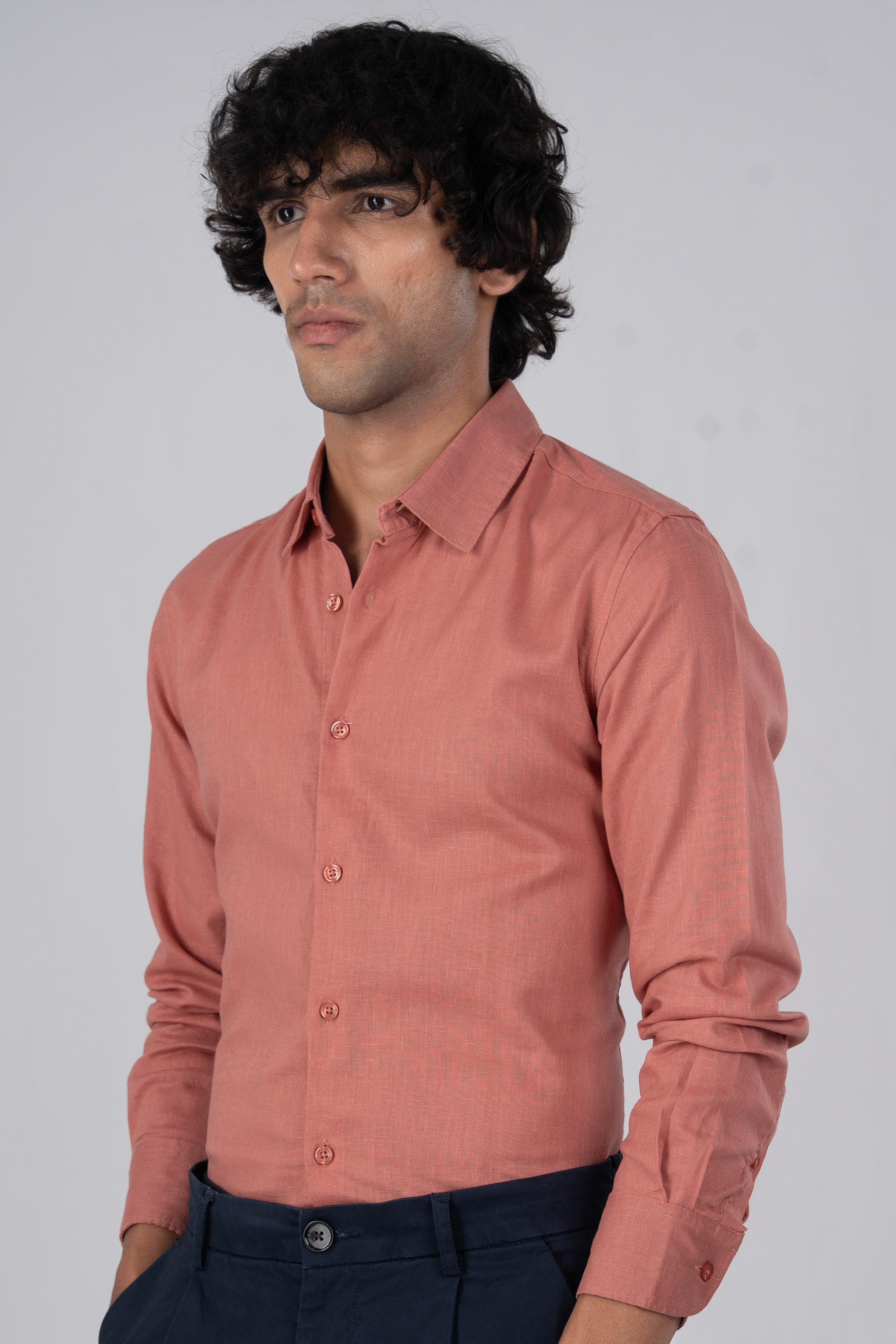 Premium Lyocell Linen Shirt In Pastel