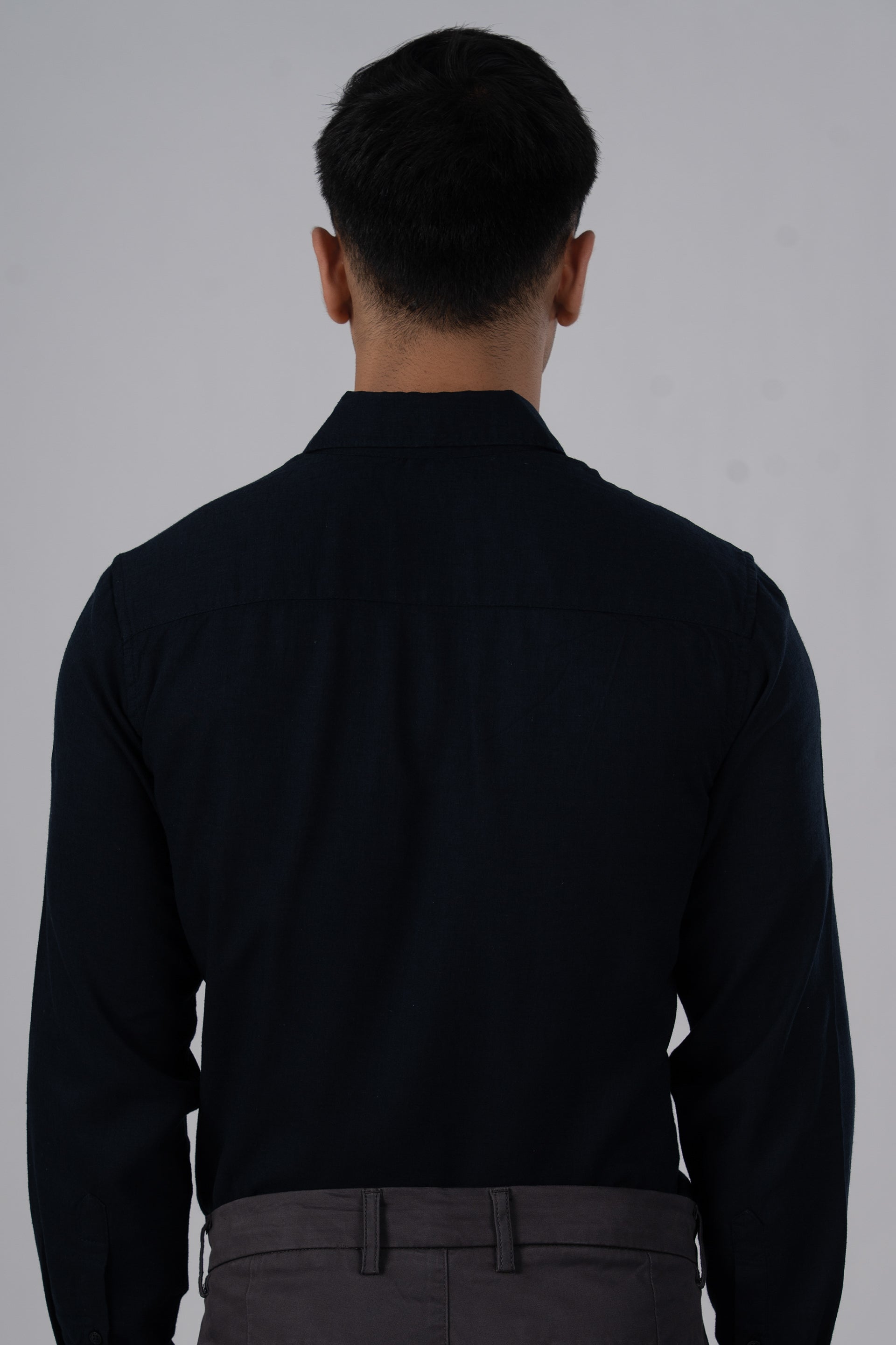 Premium Lyocell Linen Shirt In Navy