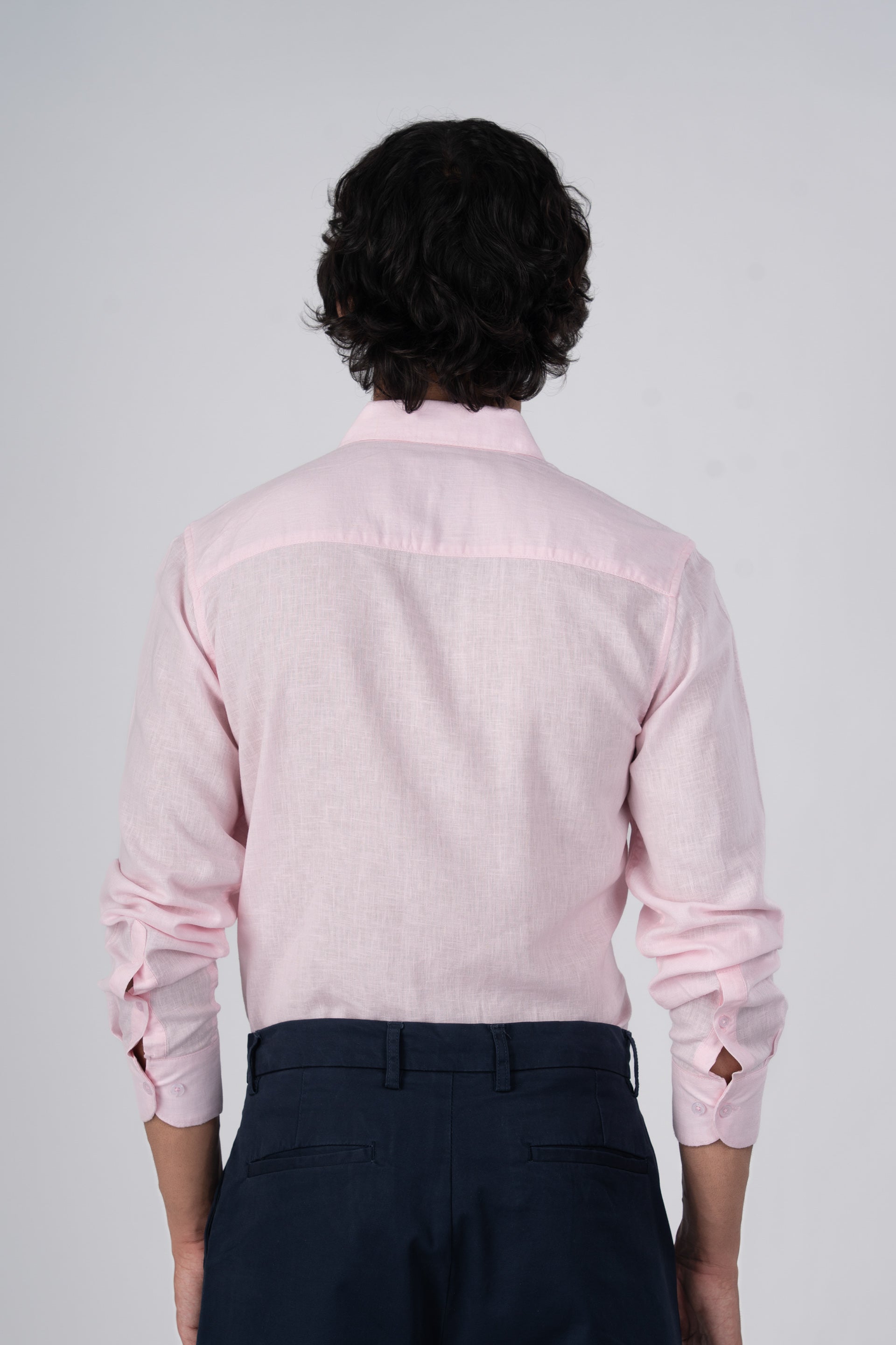 Premium Lyocell Linen Shirt In Pink