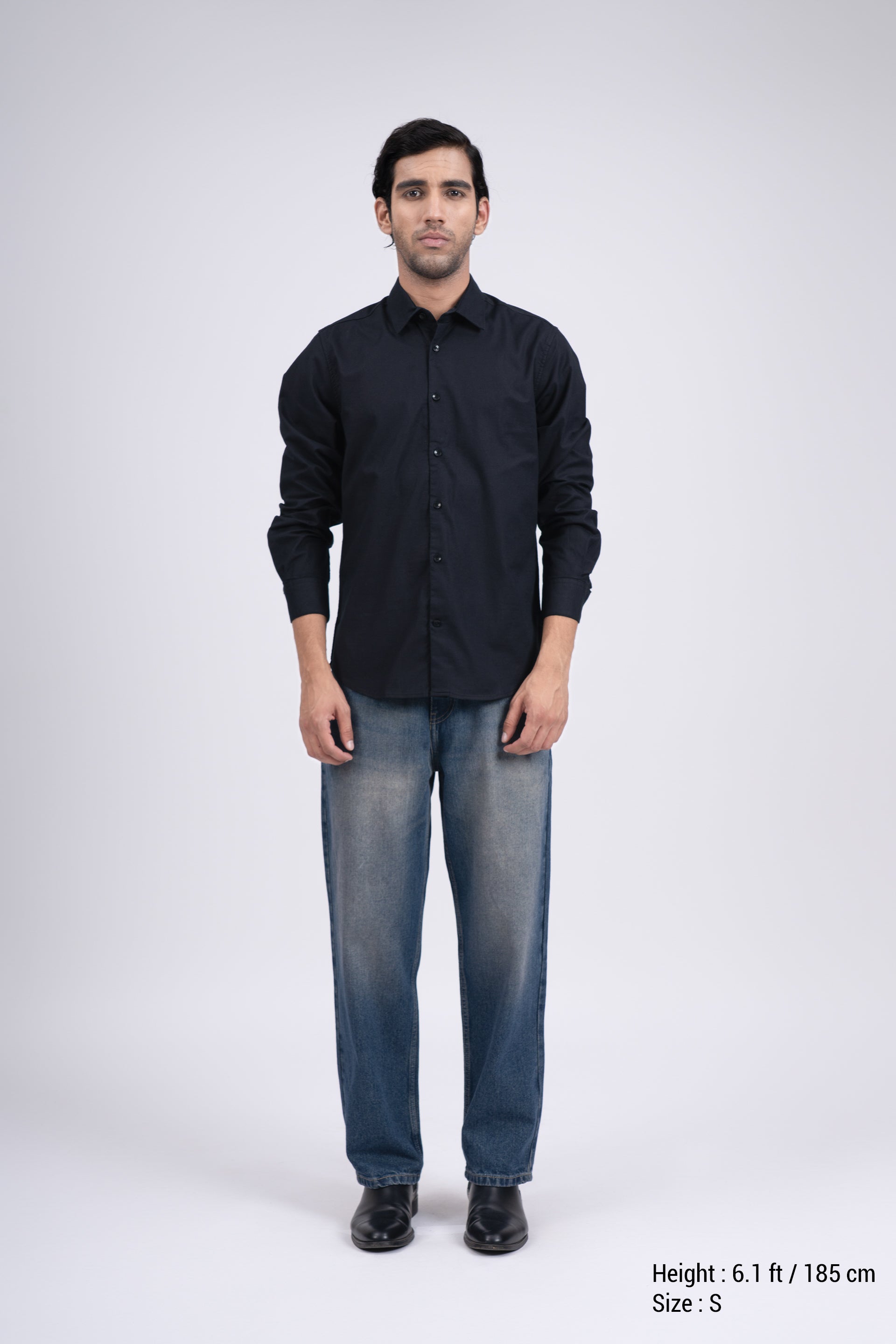 Premium Oxford Cotton Shirt In Black