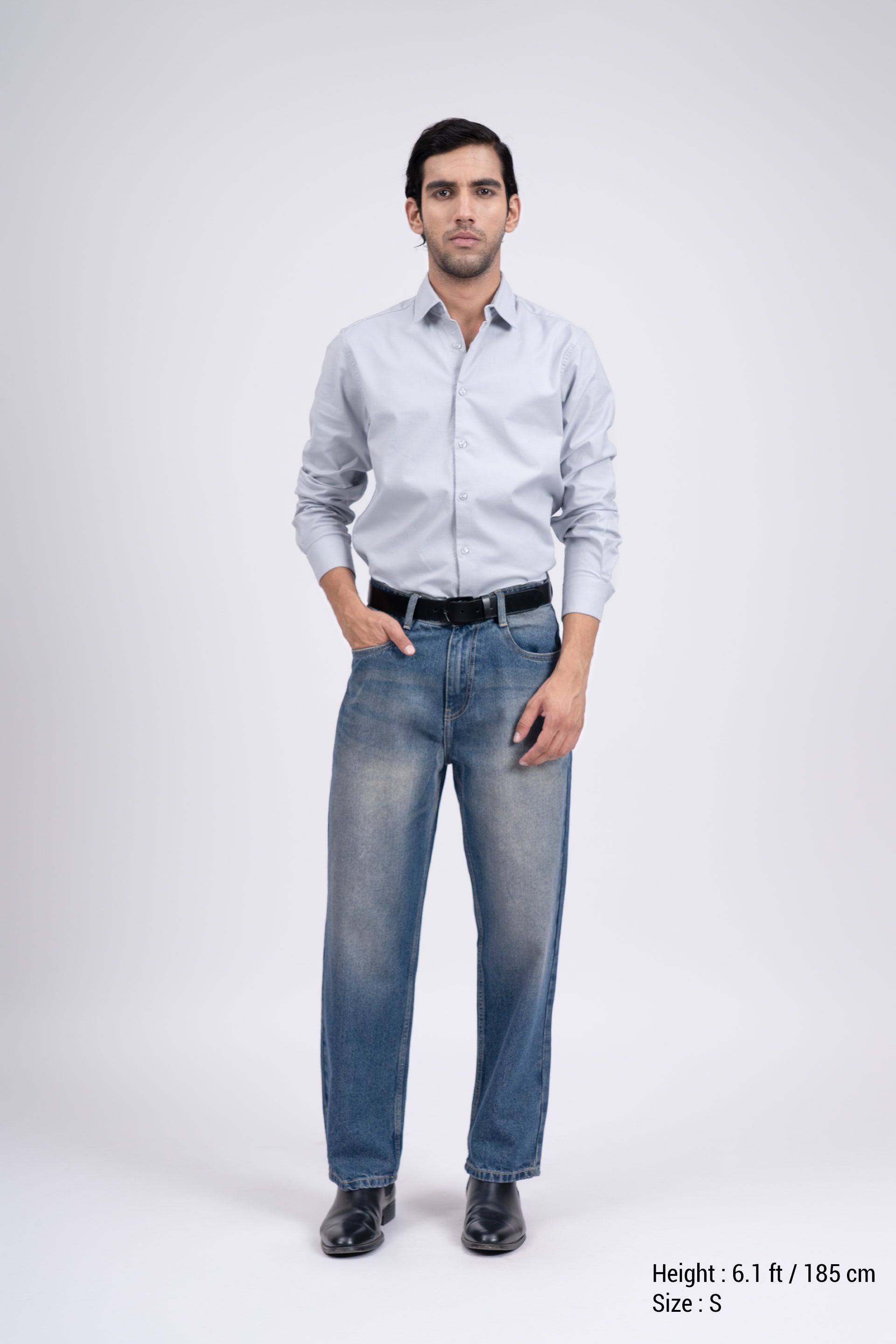 Premium Oxford Cotton Shirt In Grey