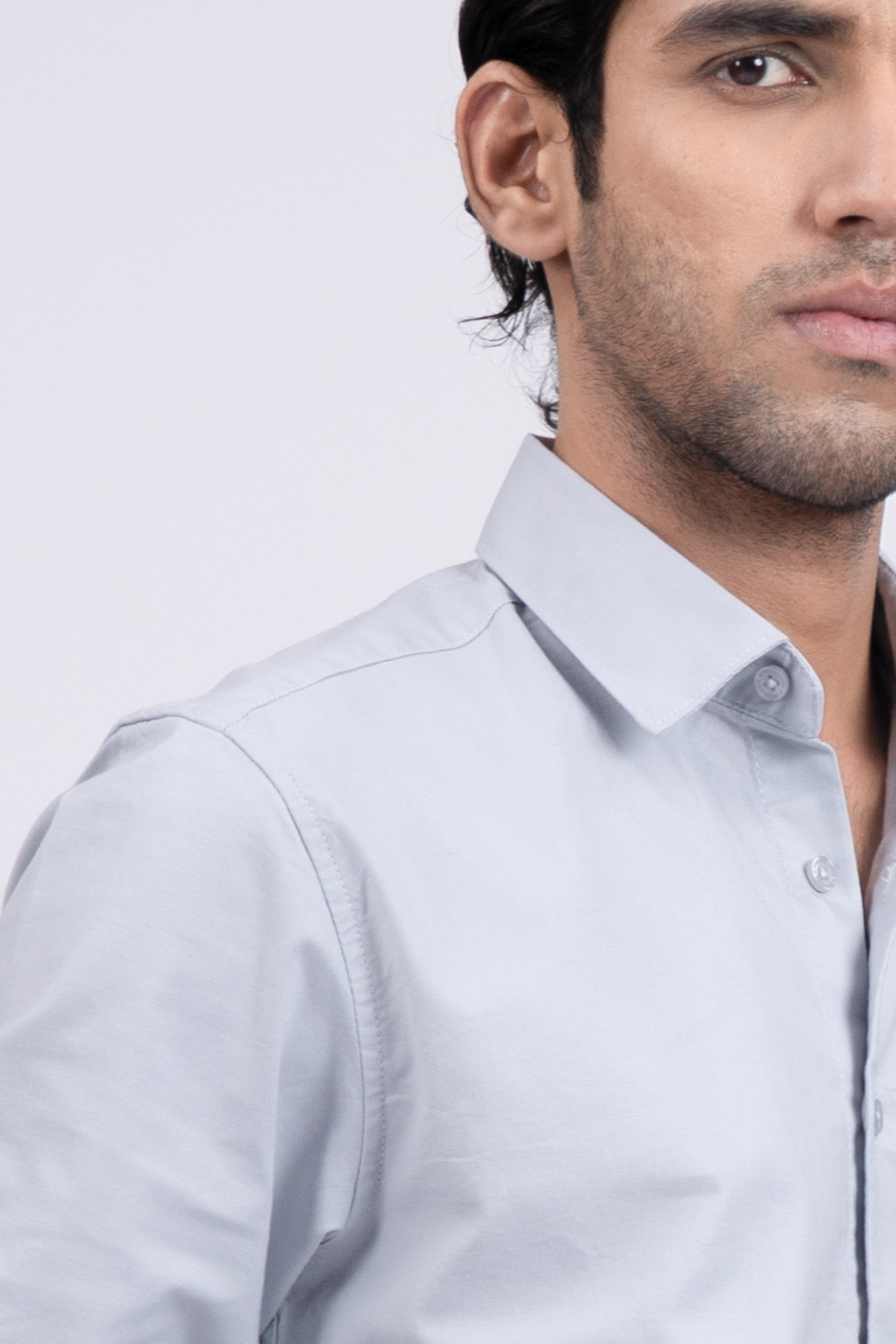 Premium Oxford Cotton Shirt In Grey