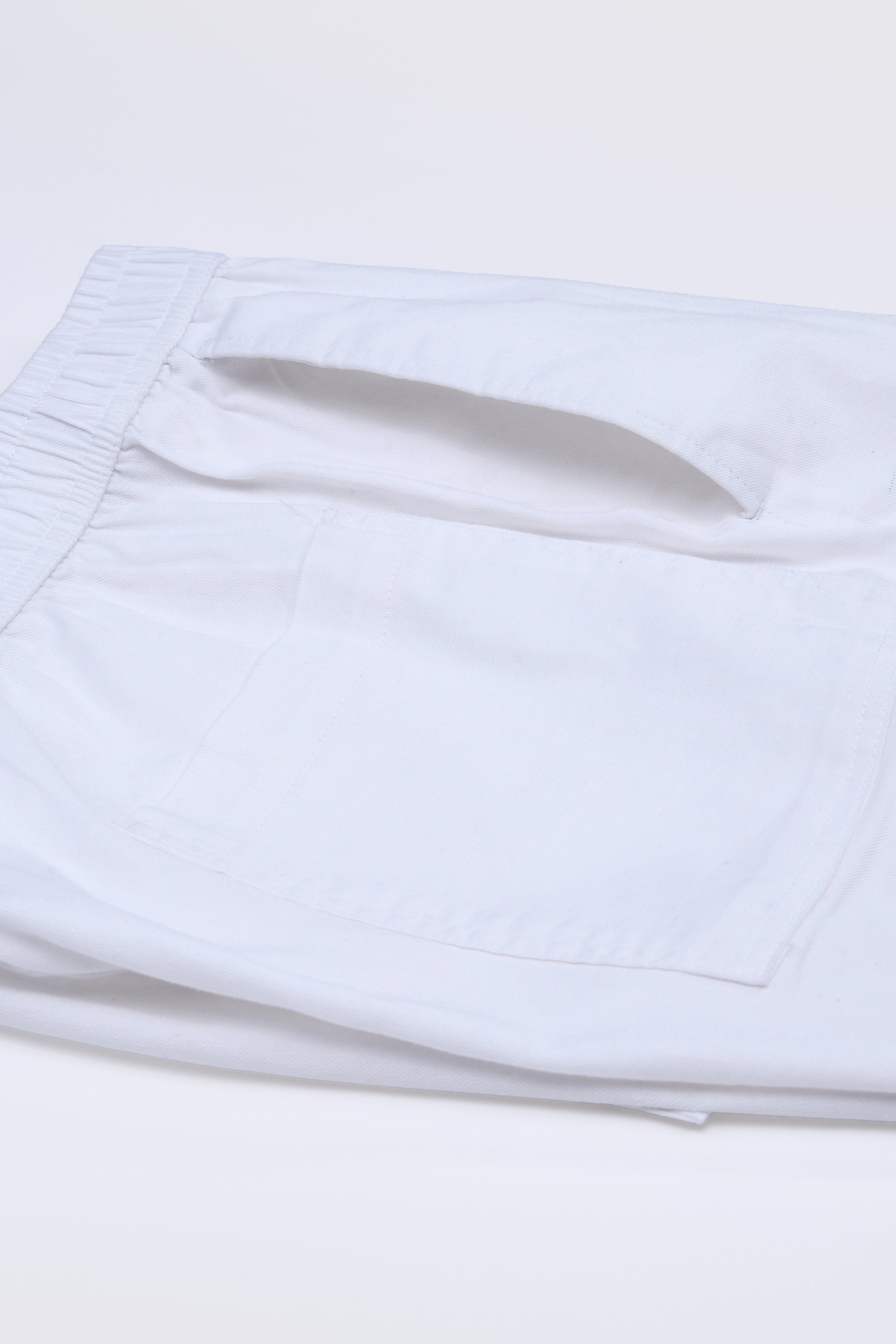 LINEN FUSED TAILORED PANTS IN WHITE