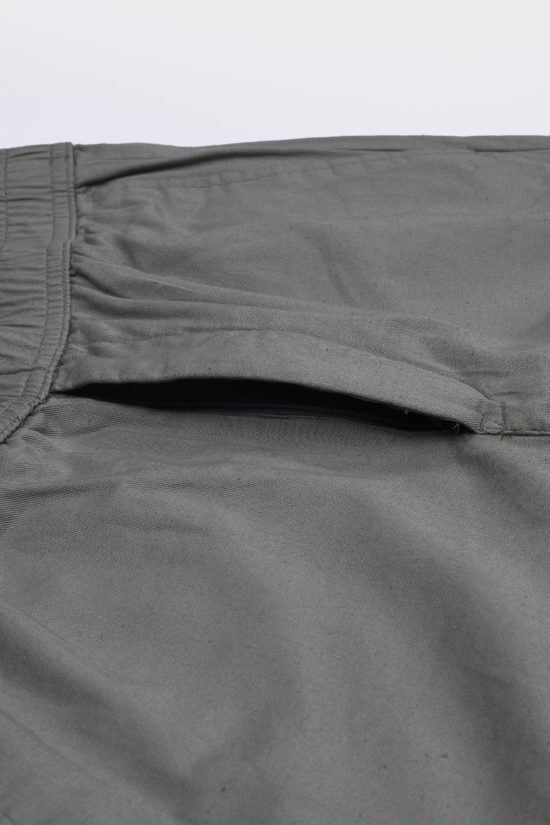 LINEN FUSED TAILORED PANTS IN GREEN