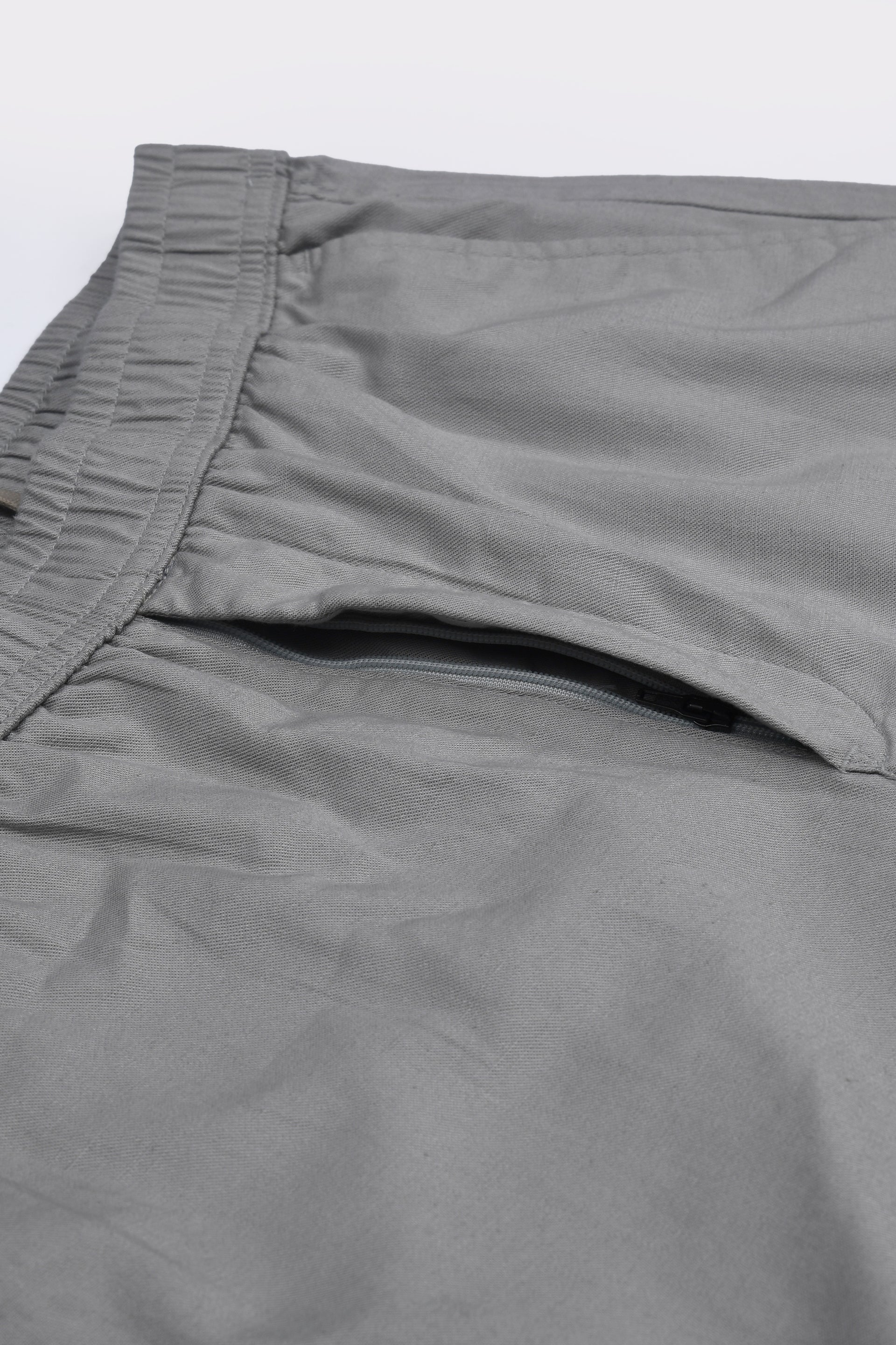 LINEN FUSED TAILORED PANTS IN GREY