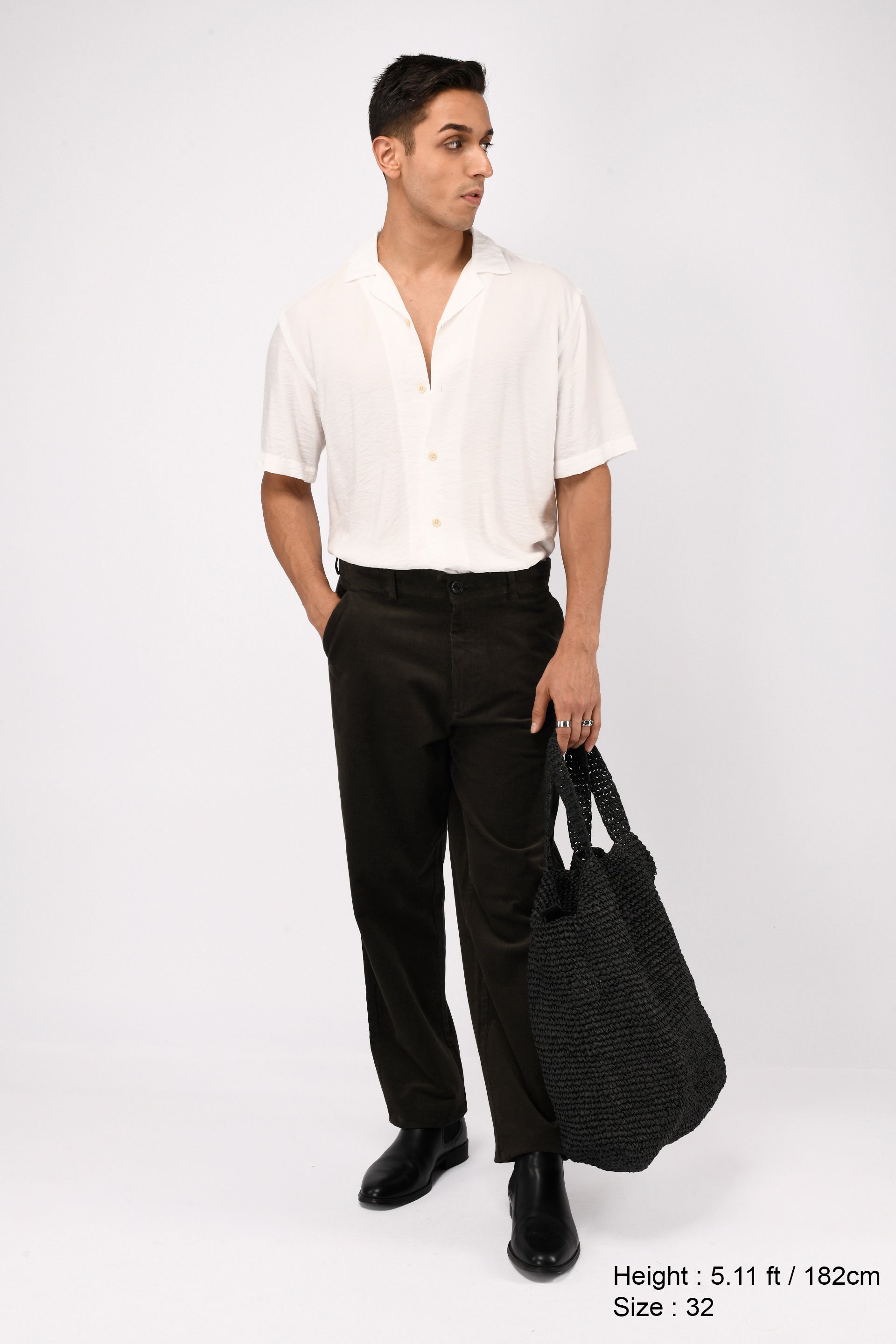 SOFT CORDUROY RELAXED PANTS IN GREEN