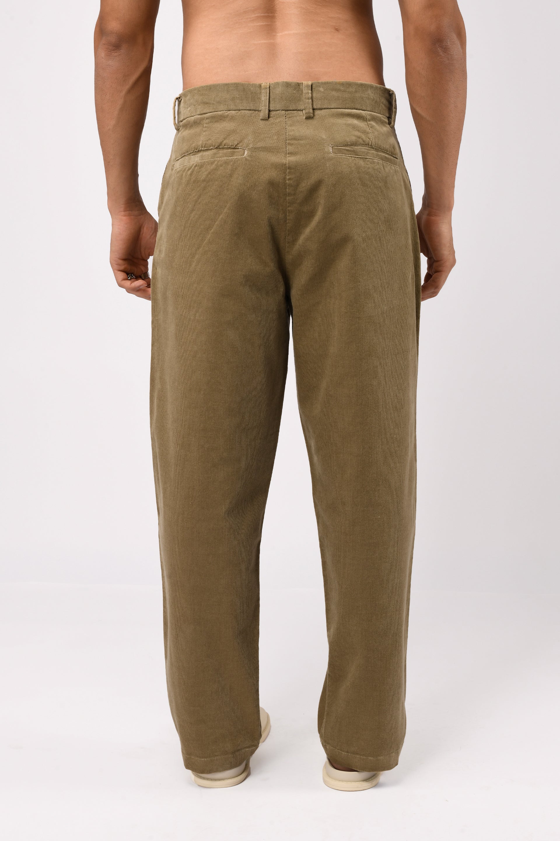SOFT CORDUROY RELAXED PANTS IN BEIGE