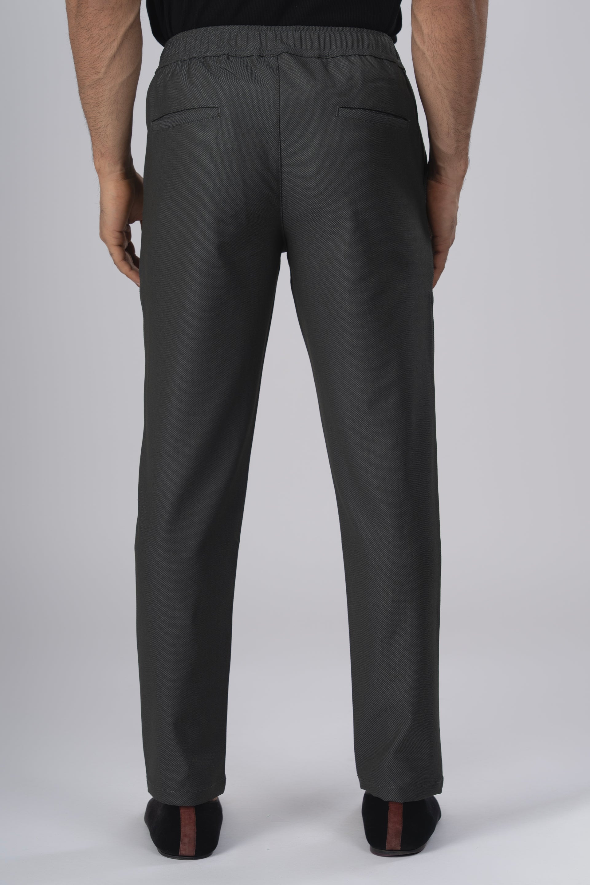 Easy Iron Flexi Textured Tailored Trouser In Green