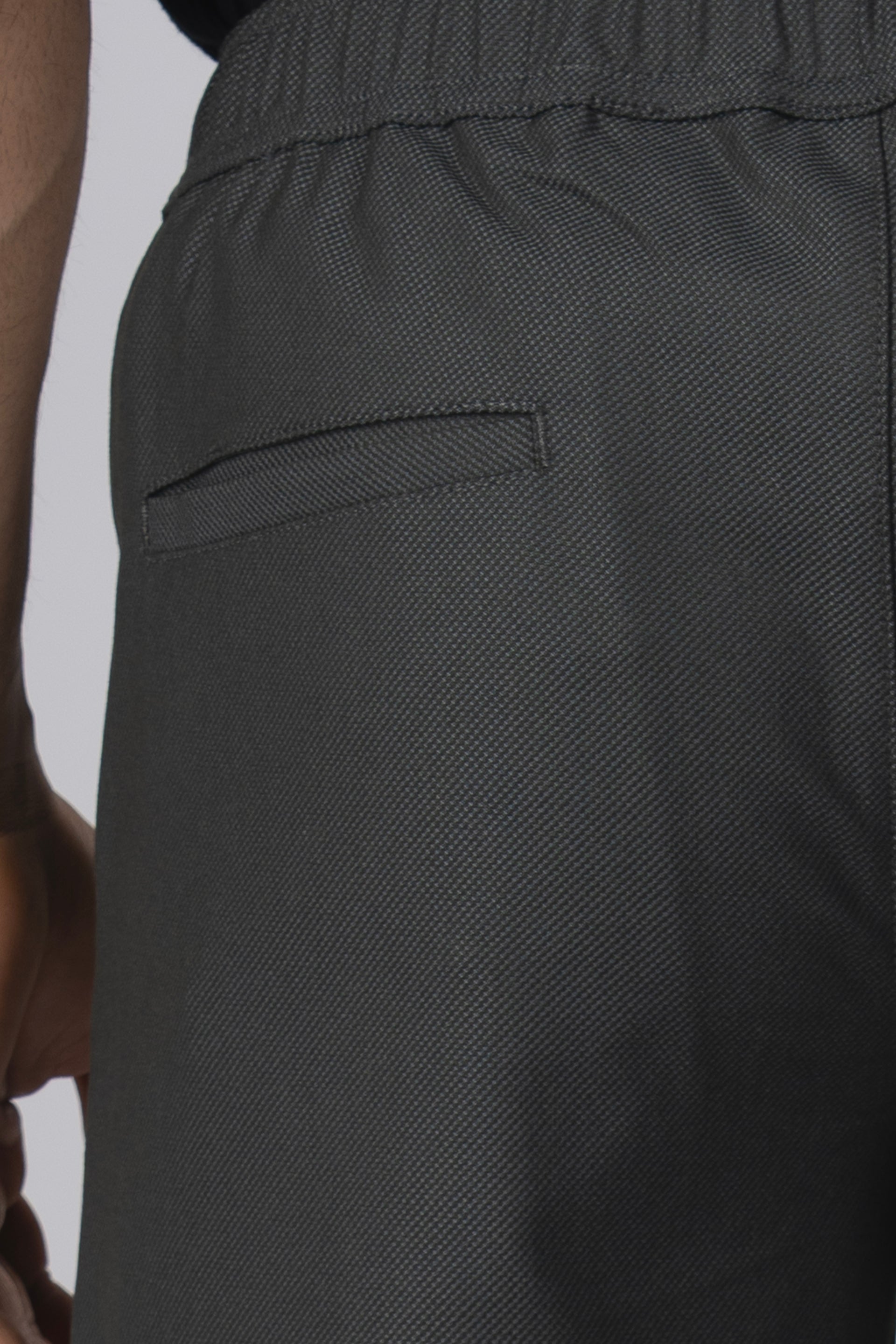 Easy Iron Flexi Textured Tailored Trouser In Green