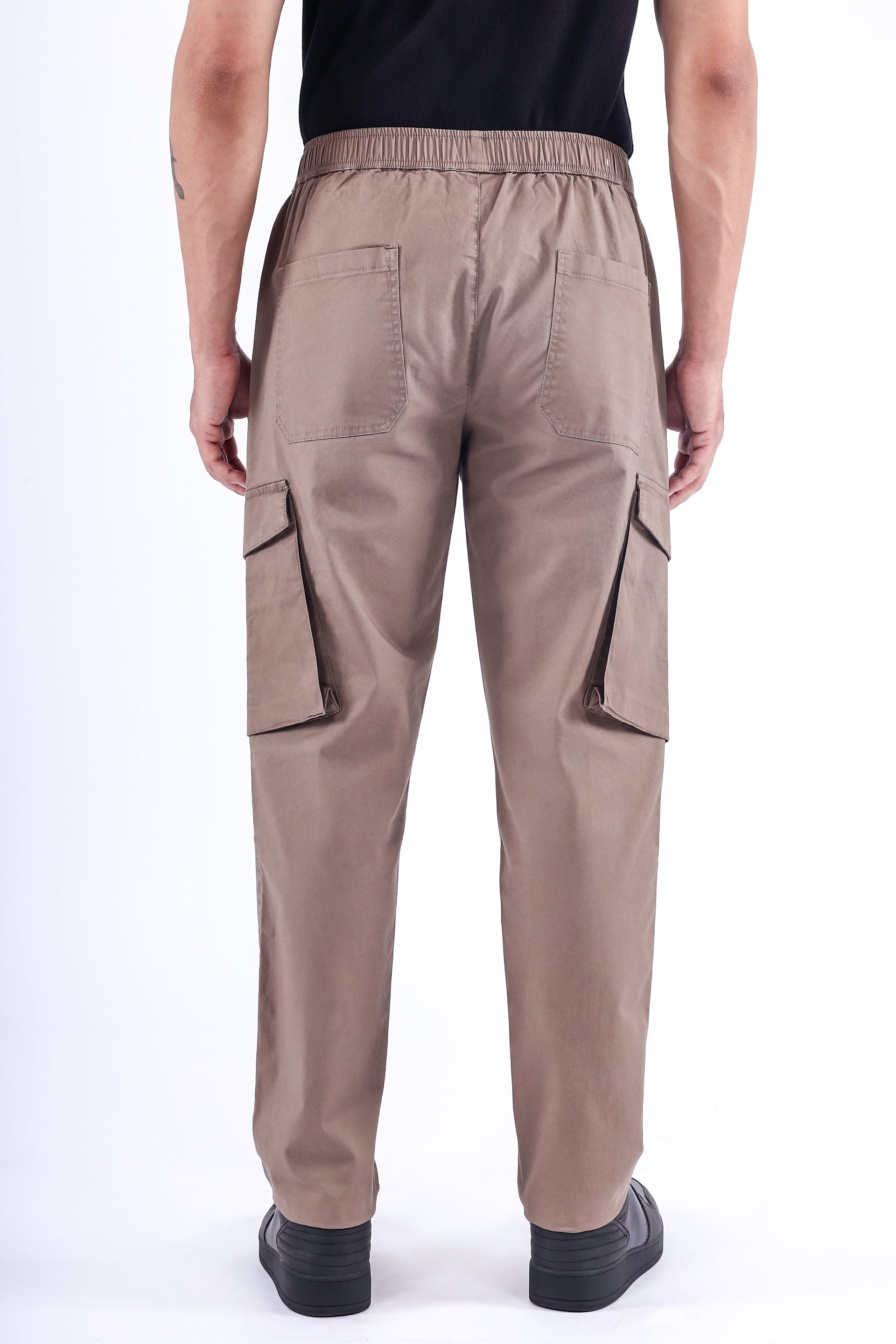 Feather Light Tailored Cargos In Khaki