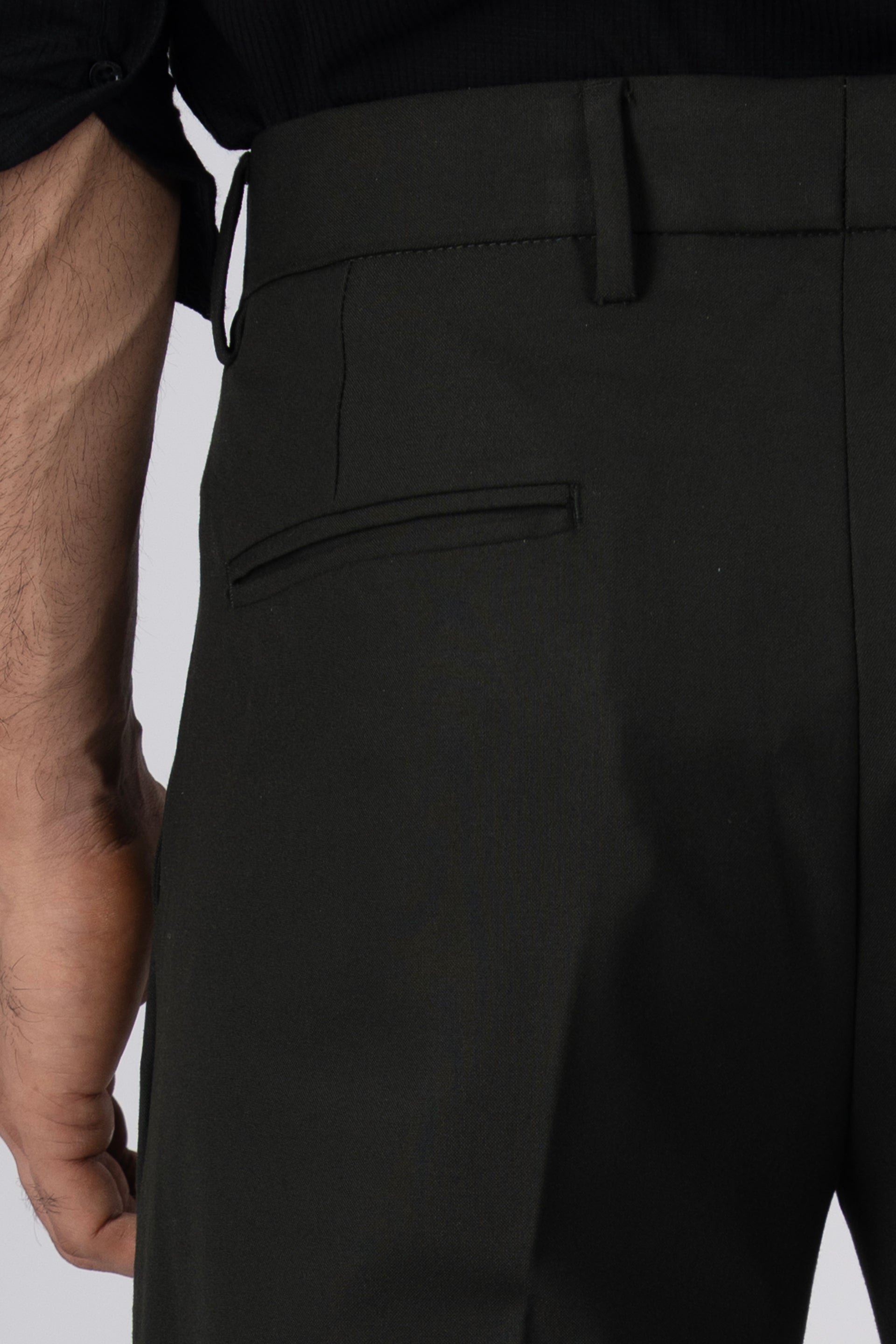 Easy Iron Tailored Office Trousers In Olive
